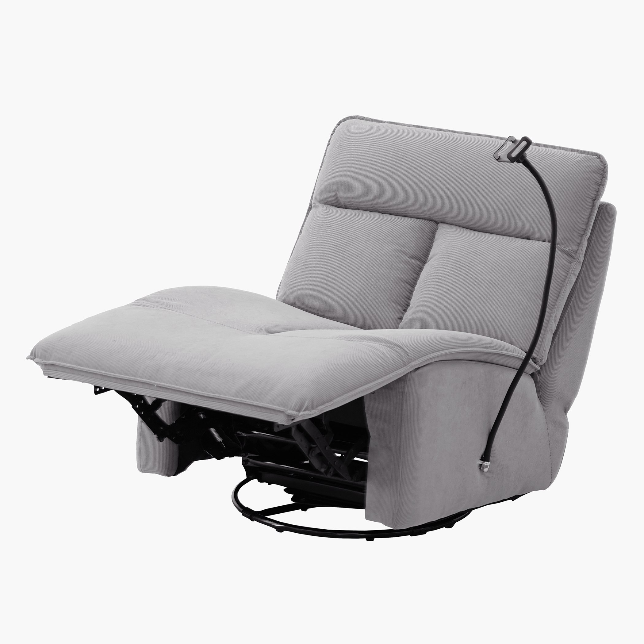 كرسي استرخاء للألعاب دوّار وهزّاز قابل للضبط بمساند ذراعين وحامل من دودو-hbxfurniture-sofasandarmchairs-reclinersofas-image-8
