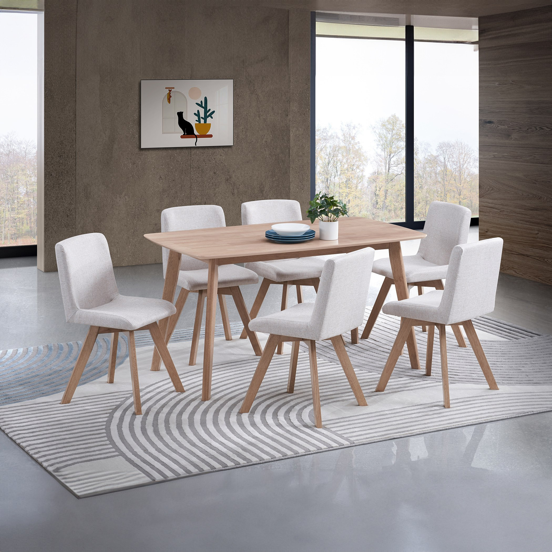 طقم سفرة 6 مقاعد - جافا-hbxfurniture-diningtablesandsets-diningsets-sixseater-image-1