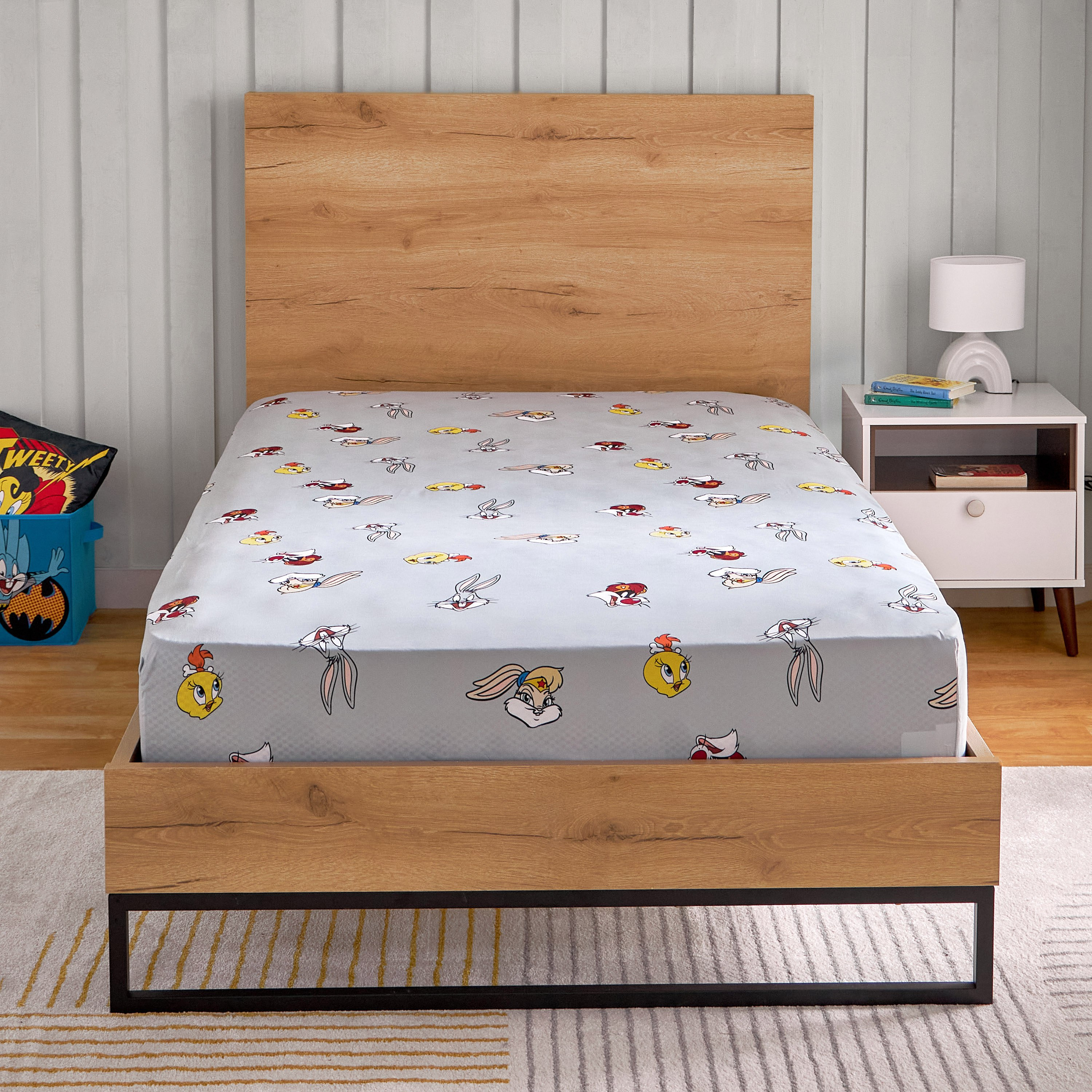شرشف مطاطي توين من لوني تونز - 120x200+25 سم-hbxhomeware-hbxkidsandyouth-image-2