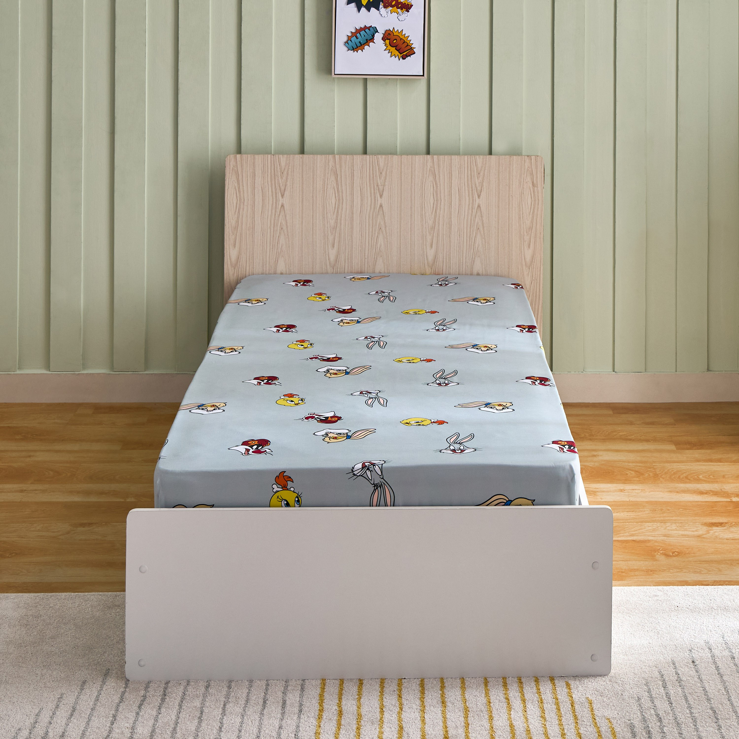 شرشف مطاطي فردي من لوني تونز - 90x200+25 سم-hbxhomeware-hbxkidsandyouth-image-2