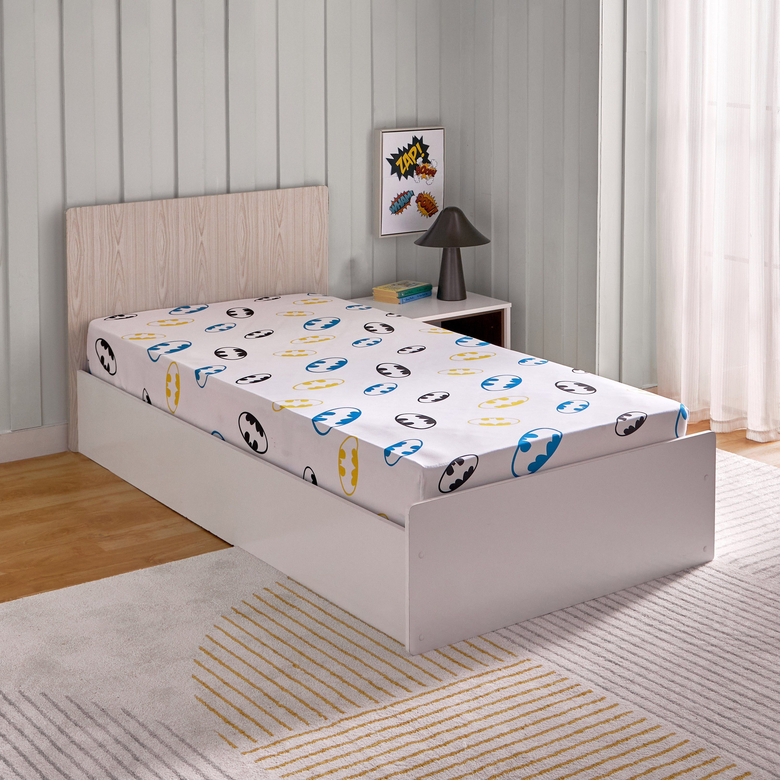 شرشف مطاطي فردي من باتمان- 90x200+25 سم-hbxhomeware-hbxkidsandyouth-image-1
