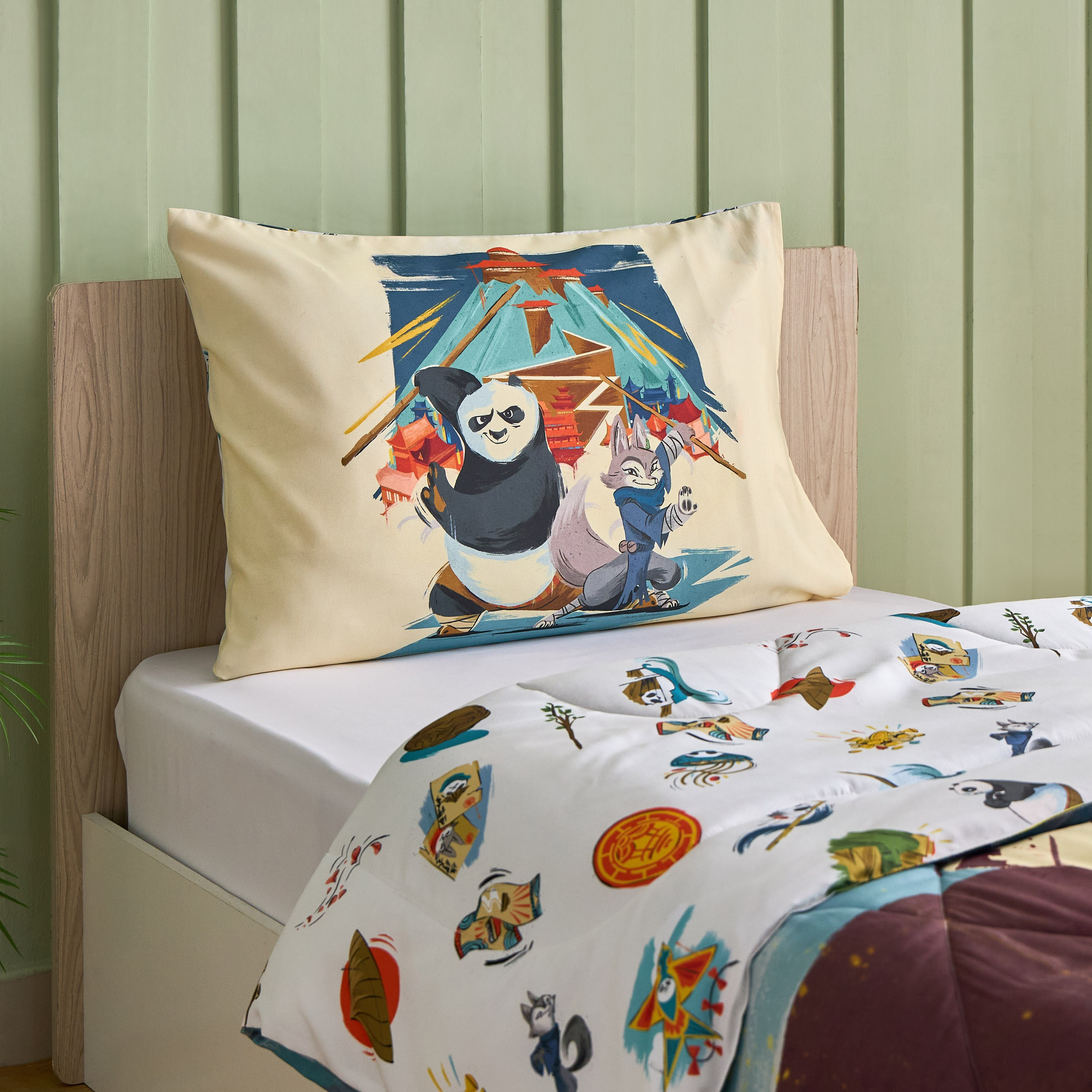 طقم لحاف فردي قطعتين كونغ فو باندا- 135x220 سم-hbxhomeware-hbxkidsandyouth-image-4