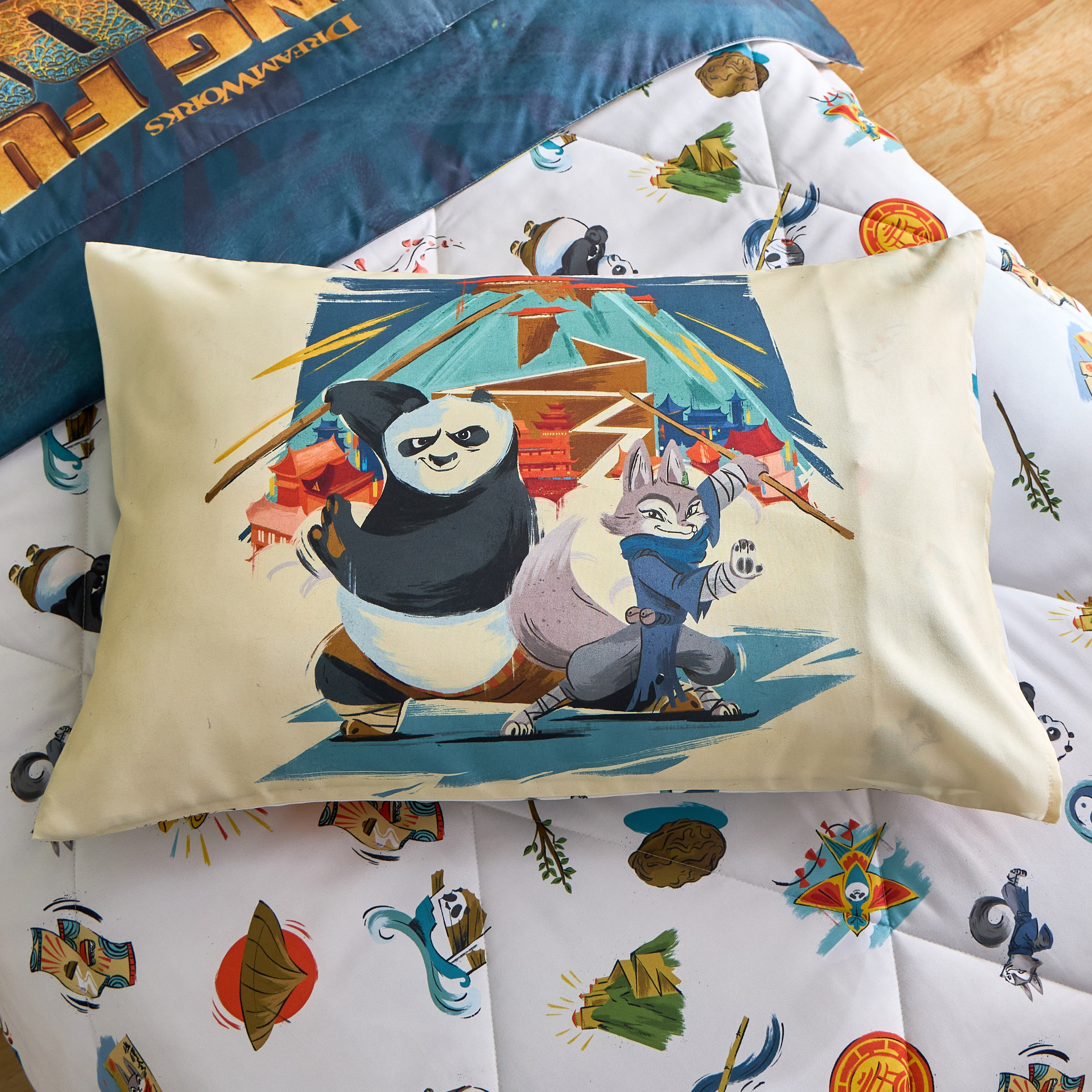 طقم لحاف فردي قطعتين كونغ فو باندا- 135x220 سم-hbxhomeware-hbxkidsandyouth-image-8