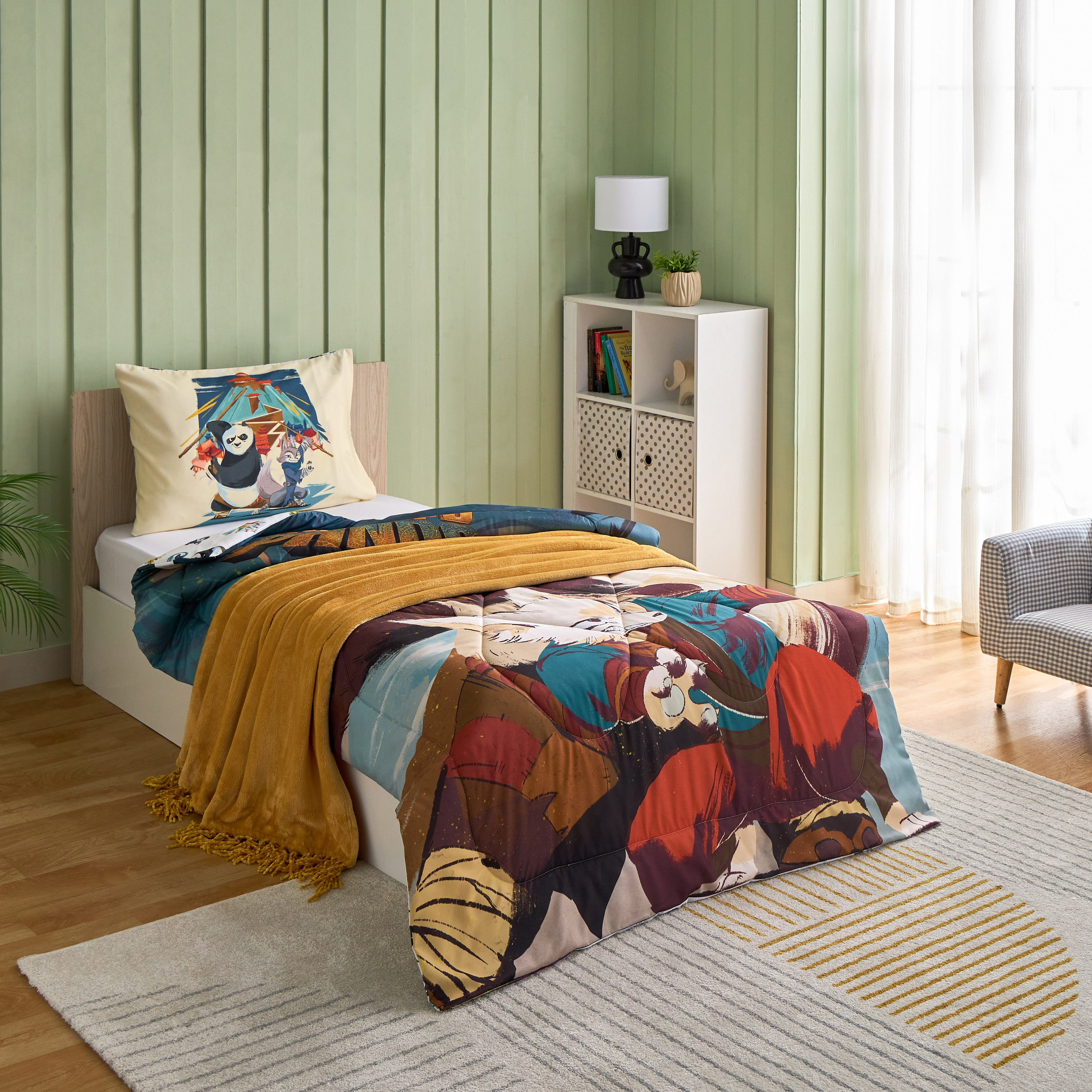 طقم لحاف فردي قطعتين كونغ فو باندا- 135x220 سم-hbxhomeware-hbxkidsandyouth-image-9