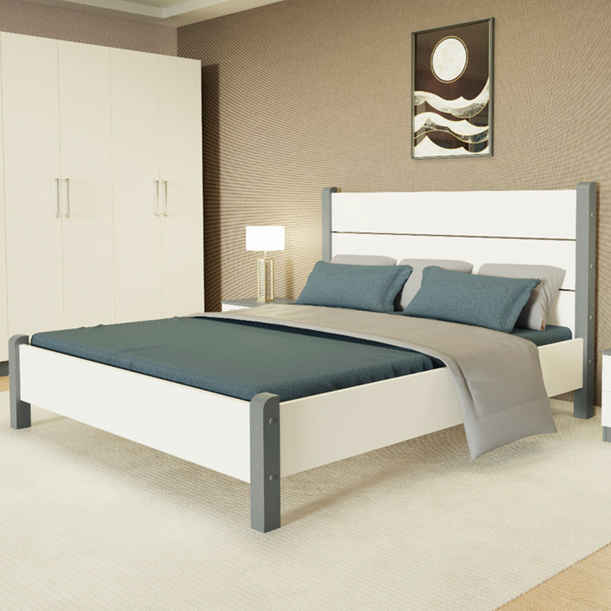 طقم غرفة نوم كينج 5 قطع - فيجو من موڤو - 180×200 سم-hbxbedroom-bedsandbedsets-bedroomsets-king-image-2