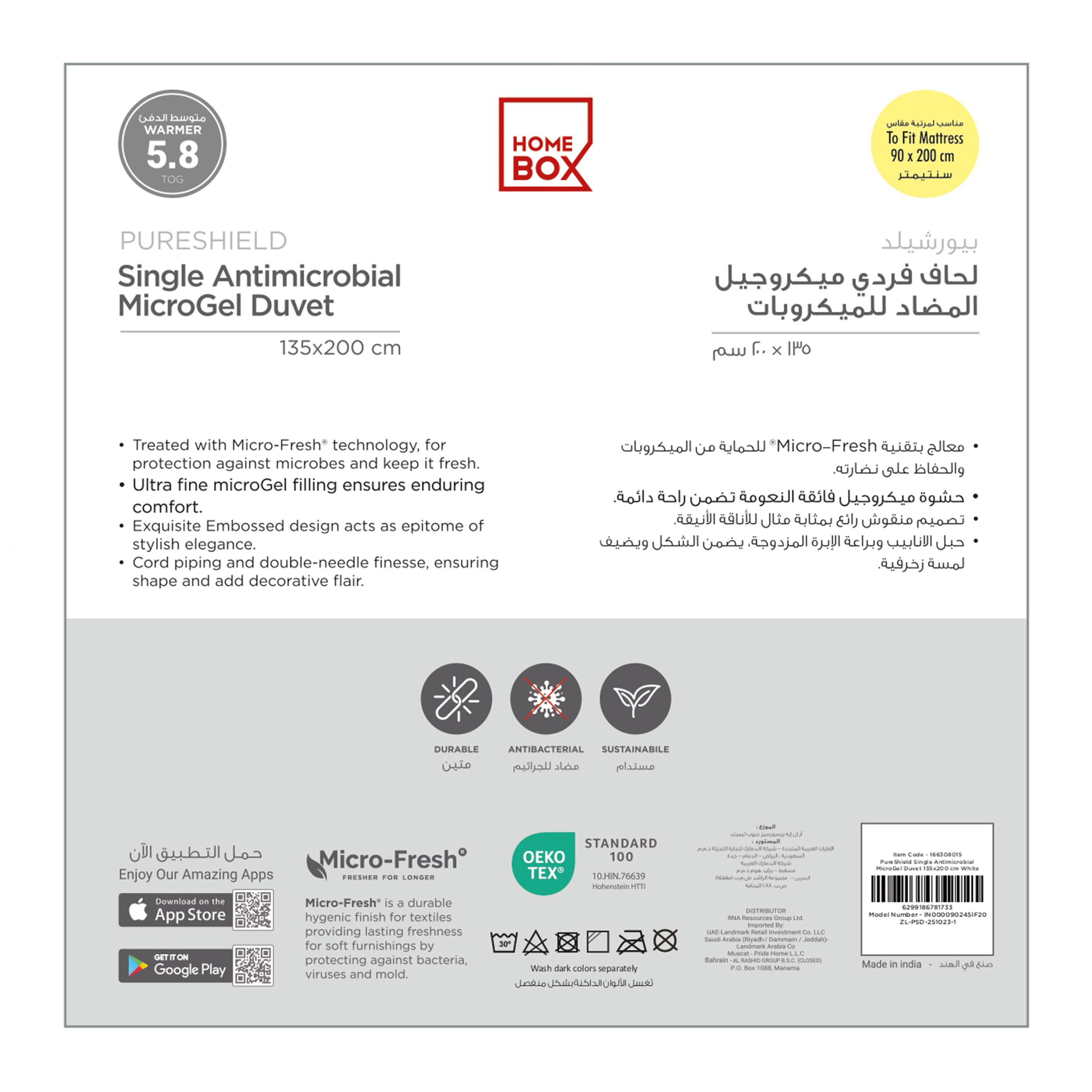 PureShield Single Antimicrobial MicroGel Duvet - 135x200 cm-hbxdecorandfurnishings-bedding-duvetsandpillows-image-8