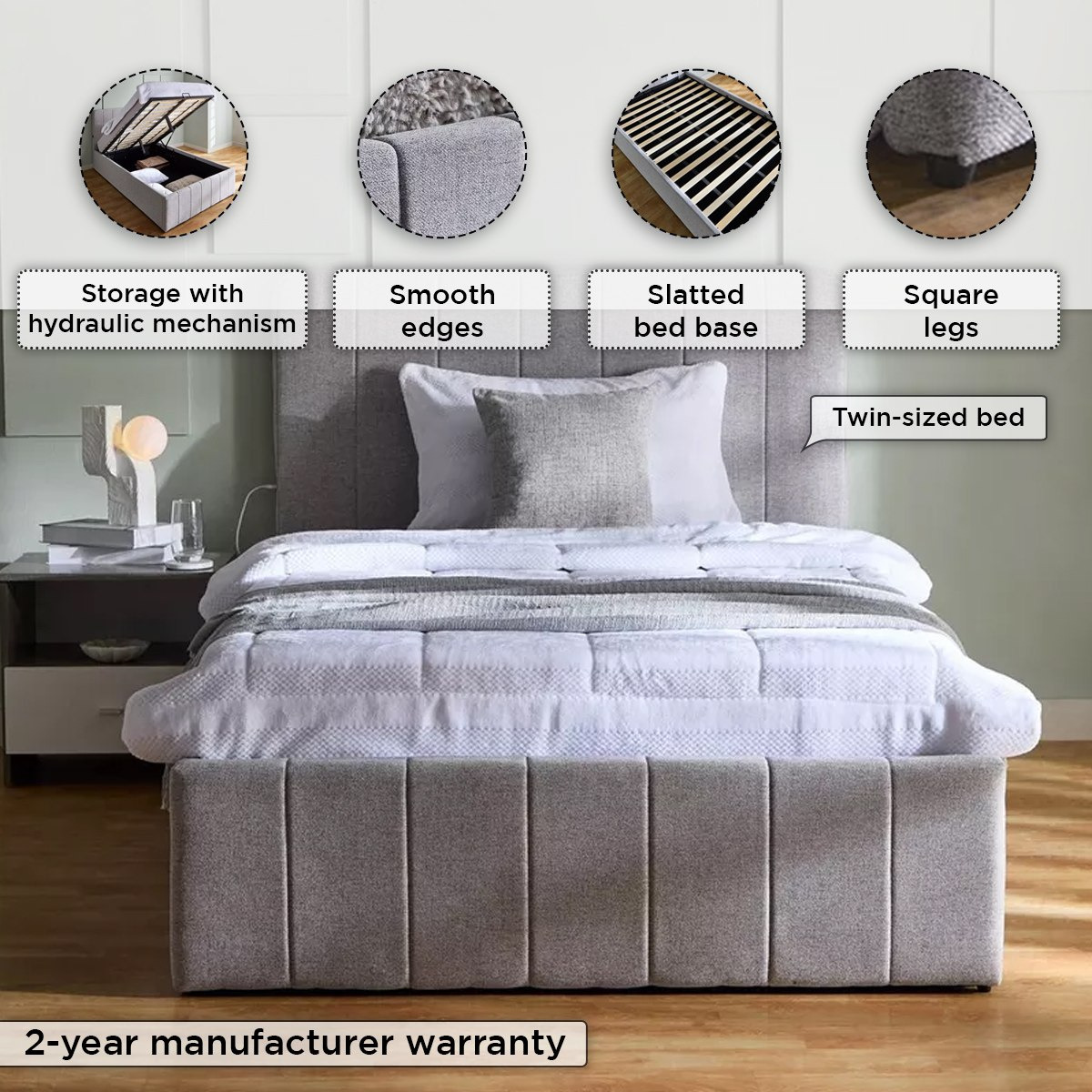 سرير توين بمساحة تخزين هيدروليكية ذكية من باتار ليون - 120x200 سم-hbxbedroom-bedsandbedsets-upholsteredbeds-twin-image-6