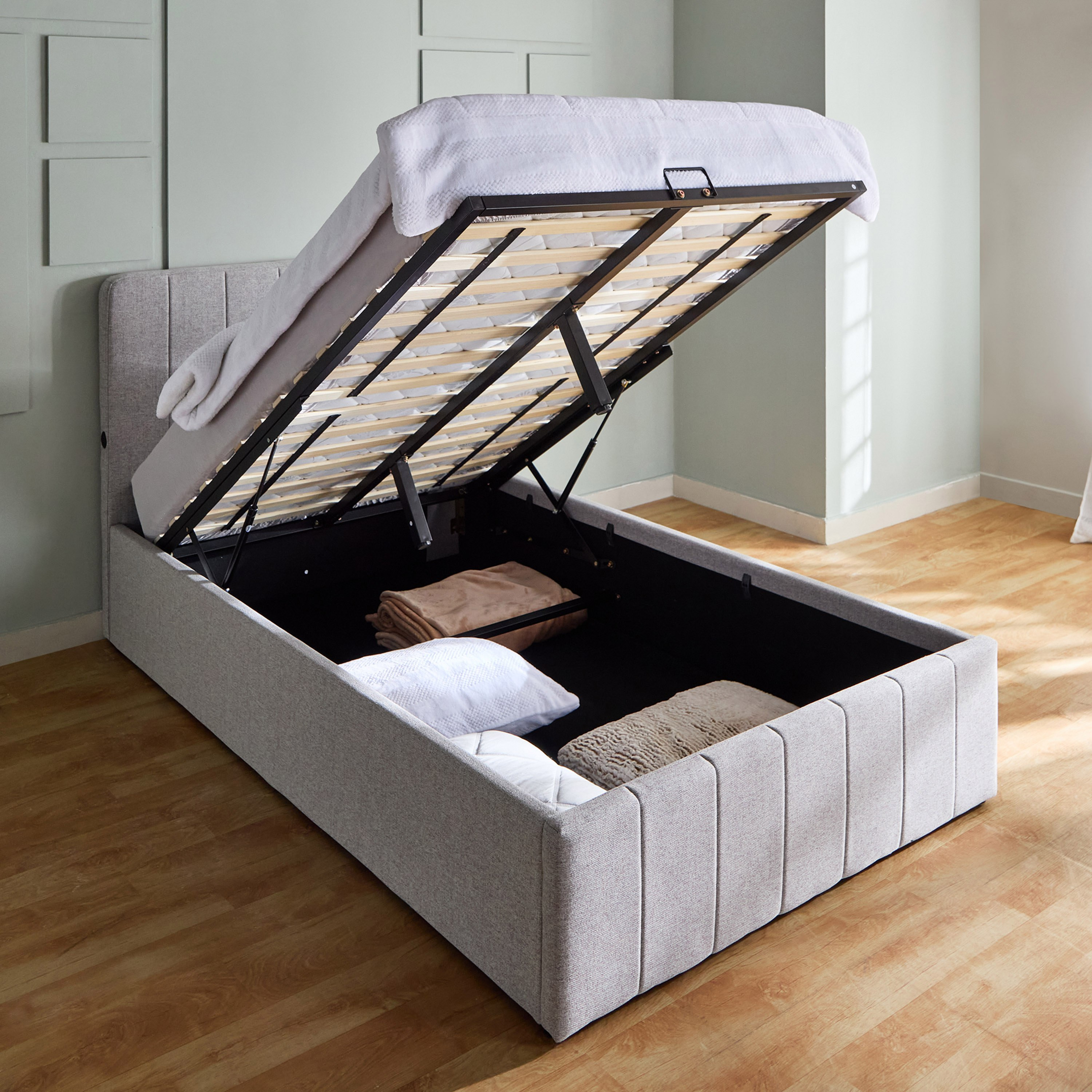 سرير توين بمساحة تخزين هيدروليكية ذكية من باتار ليون - 120x200 سم-hbxbedroom-bedsandbedsets-upholsteredbeds-twin-image-7