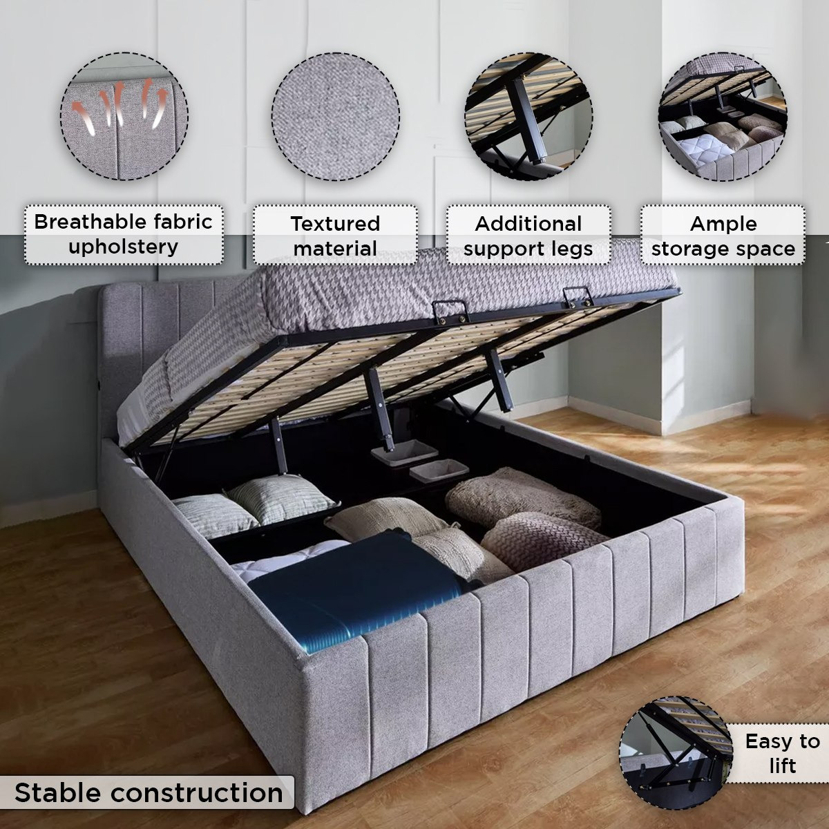 سرير كينج بمساحة تخزين هيدروليكية ذكية من باتار ليون - 180x200 سم-hbxfurniture-bedsandbedsets-beds-king-image-5