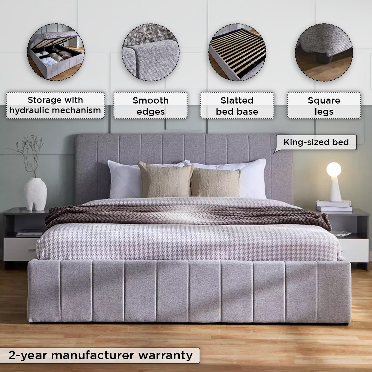 سرير كينج بمساحة تخزين هيدروليكية ذكية من باتار ليون - 180x200 سم-hbxfurniture-bedsandbedsets-beds-king-image-6