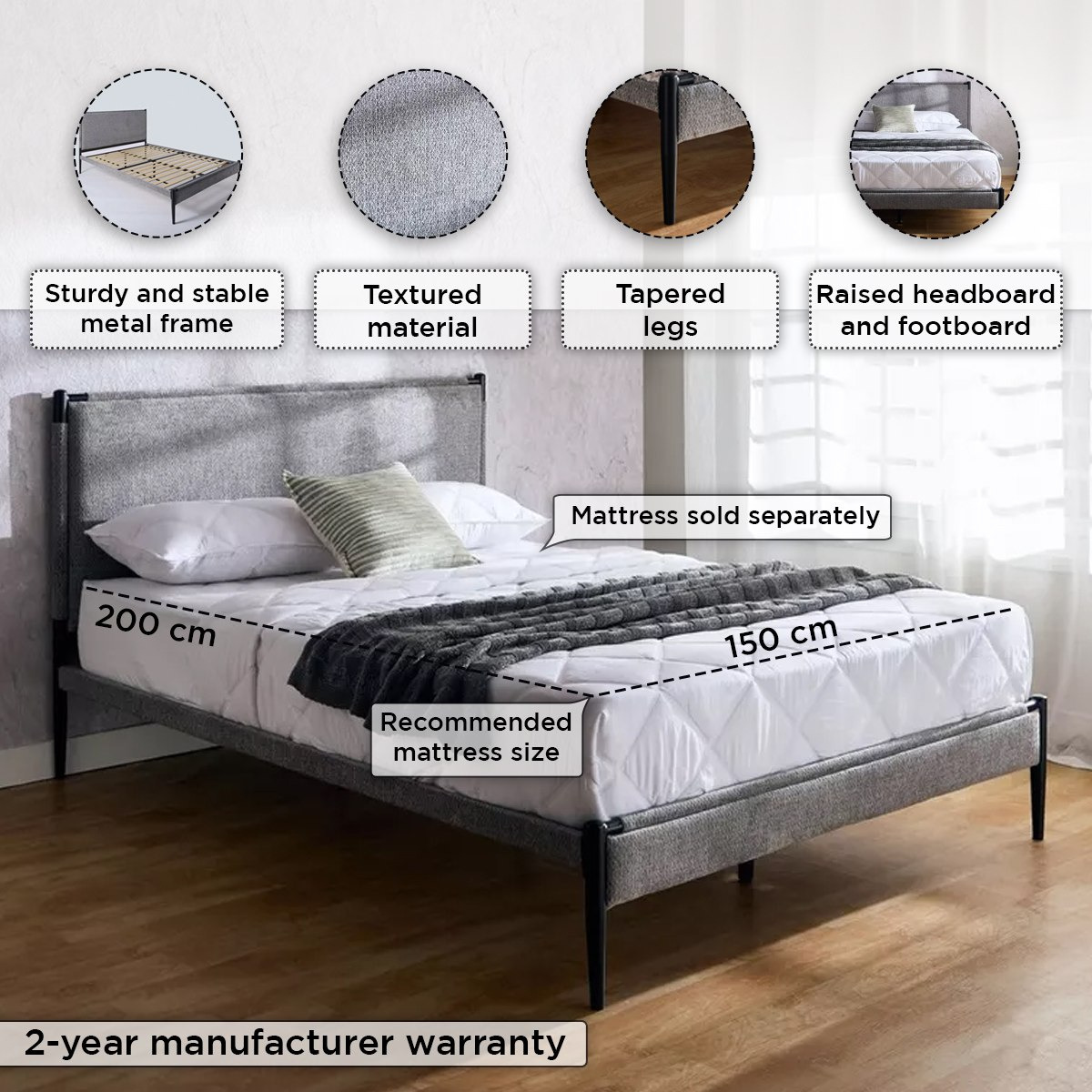 سرير كوين معدني منجّد - فنلندا من موڤو - 150×200 سم-hbxbedroom-bedsandbedsets-beds-queen-image-4
