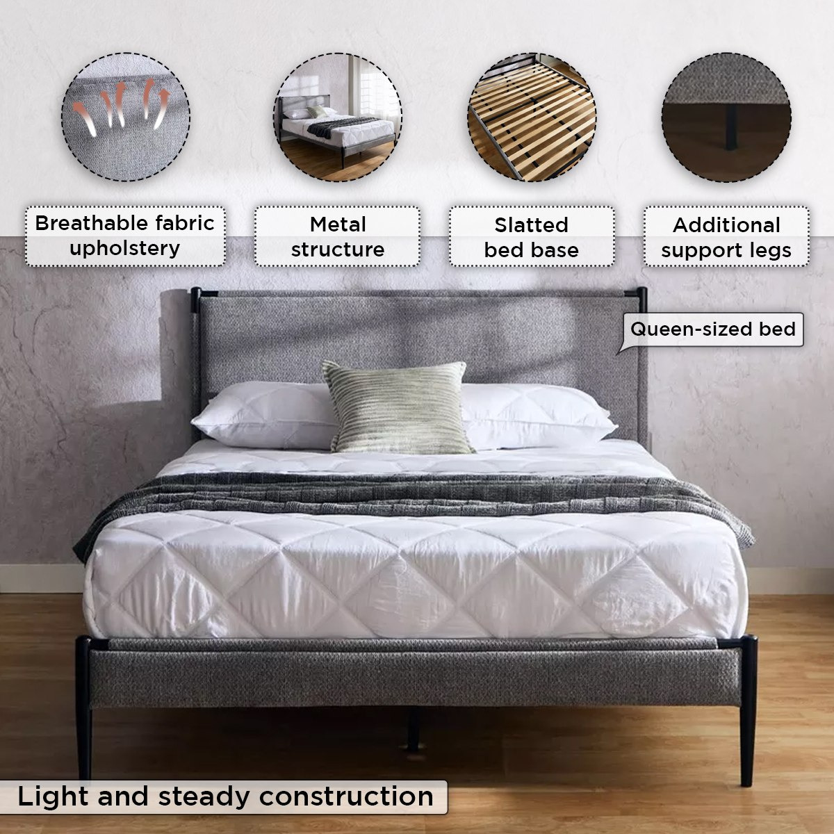 سرير كوين معدني منجّد - فنلندا من موڤو - 150×200 سم-hbxbedroom-bedsandbedsets-beds-queen-image-5