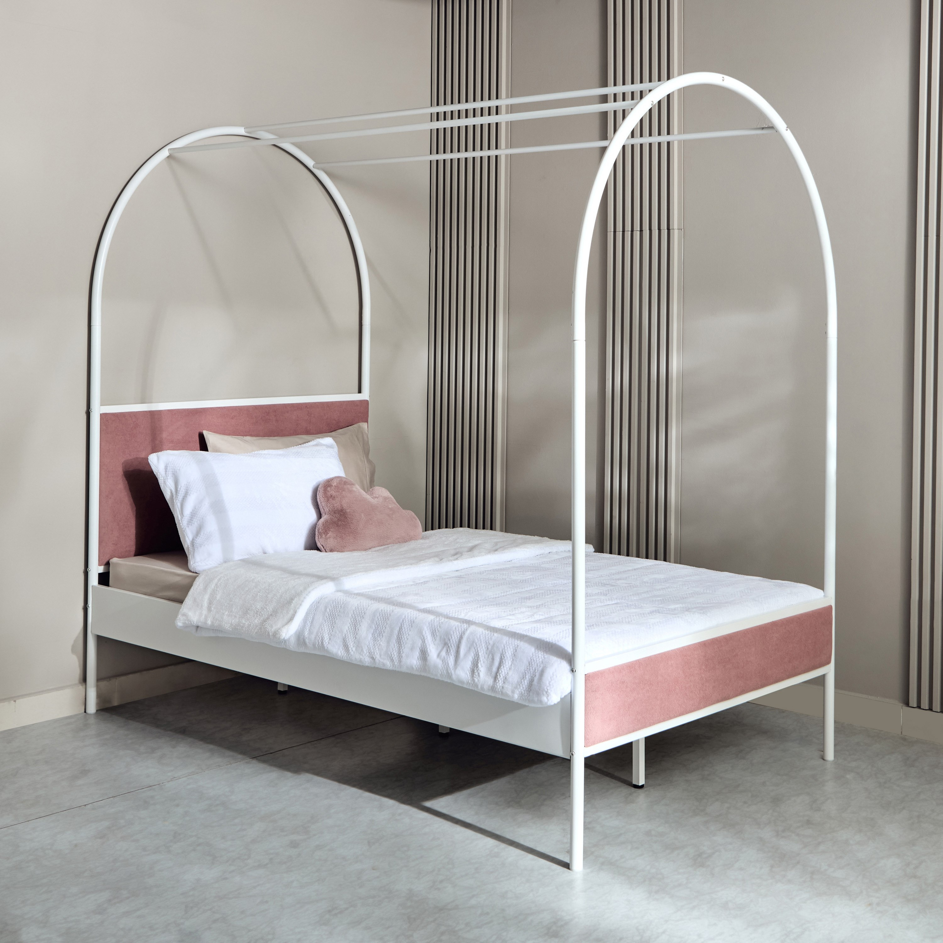 سرير توين منجد معدن بمظلة آبي من ميدو- 120x200 سم-hbxfurniture-kidsroom-kidsroomsets-twin-image-1