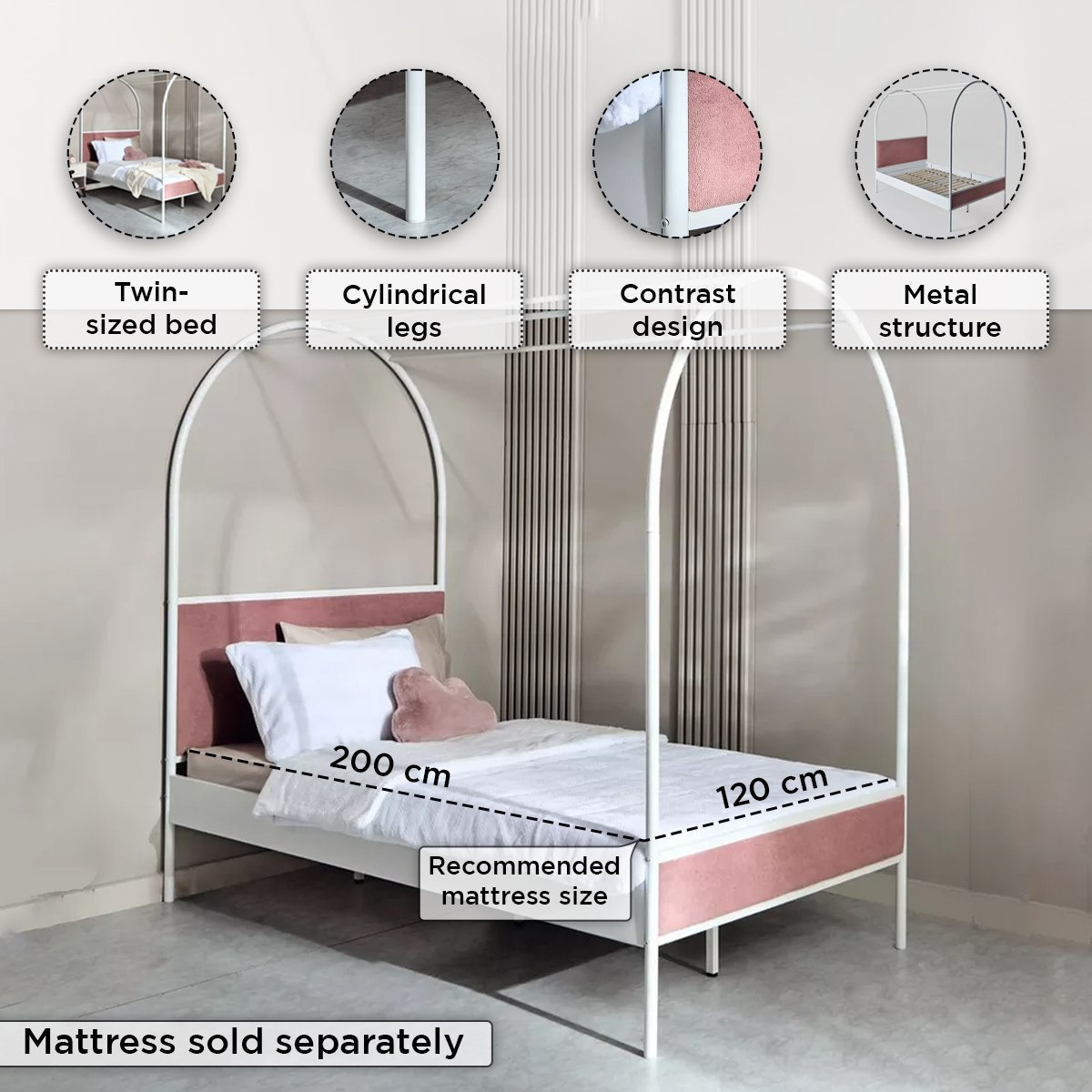 سرير توين منجد معدن بمظلة آبي من ميدو- 120x200 سم-hbxfurniture-kidsroom-kidsroomsets-twin-image-4