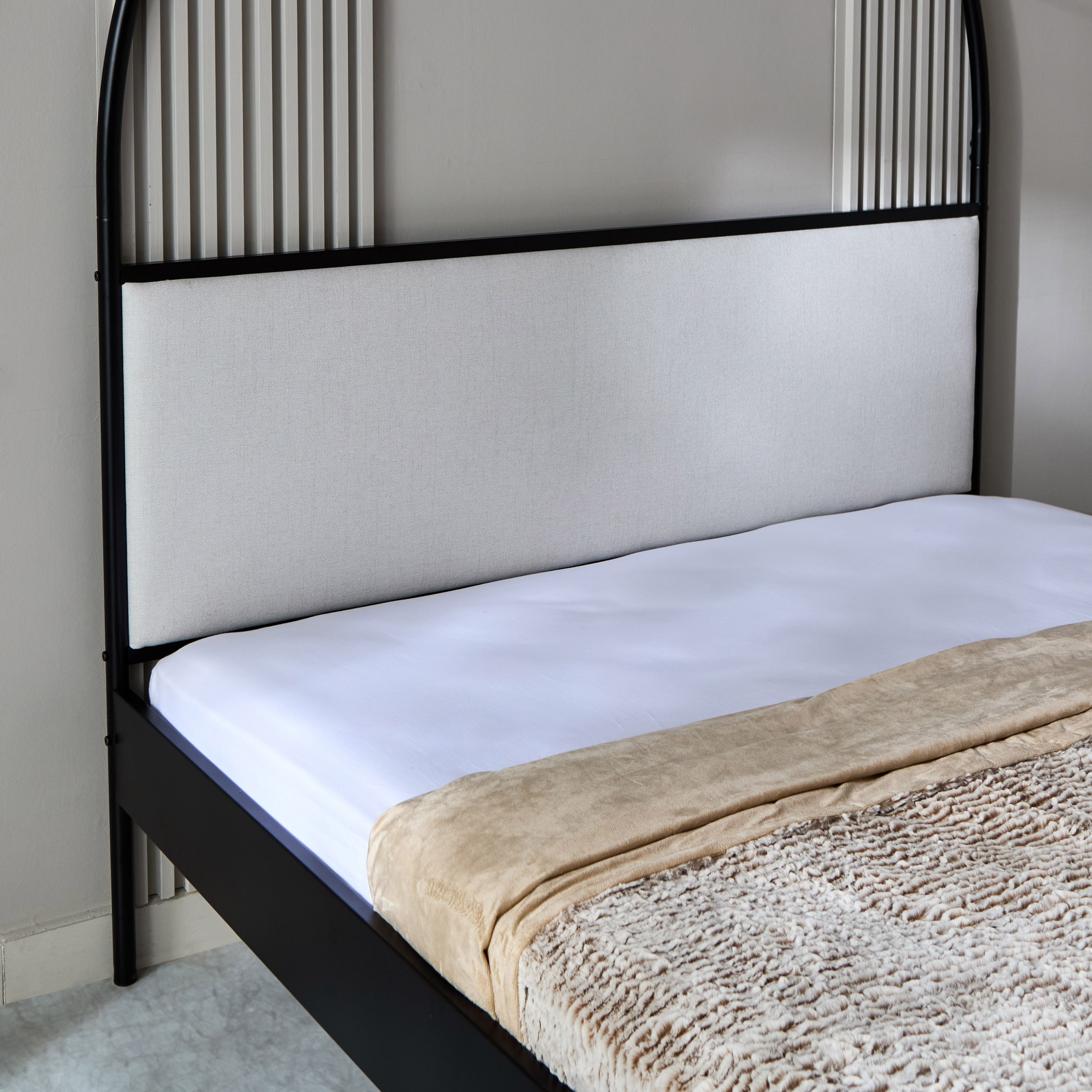 سرير كوين منجد معدن بمظلة آبي من مارويل- 160x200 سم-hbxbedroom-bedsandbedsets-beds-queen-image-3