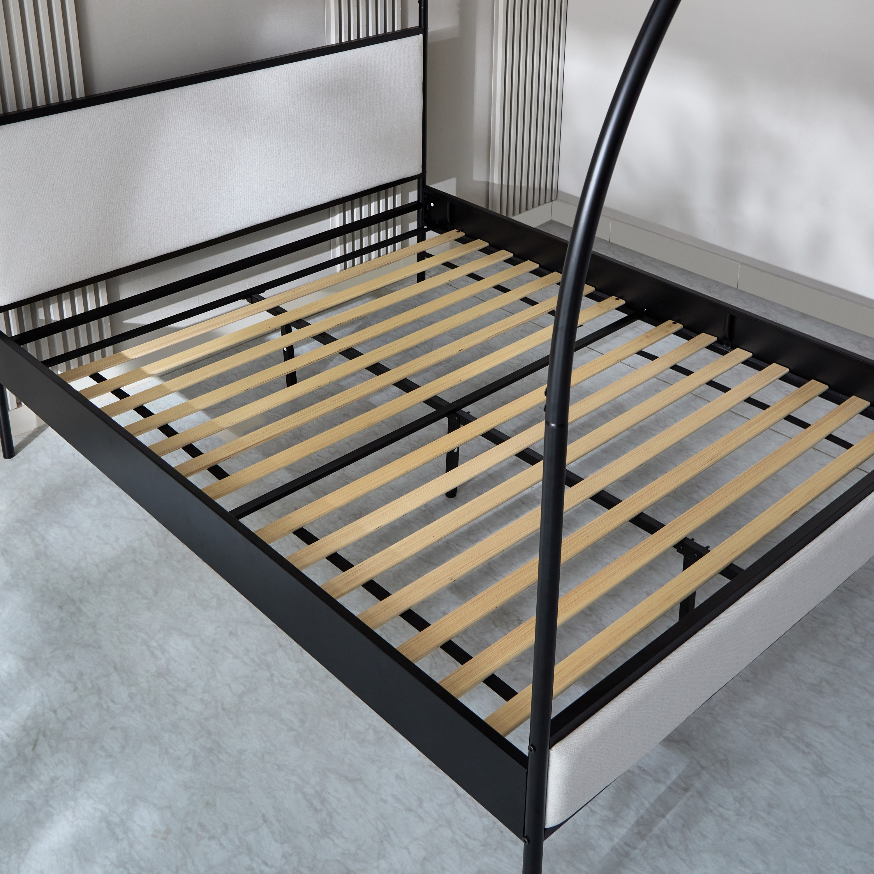سرير كوين منجد معدن بمظلة آبي من مارويل- 160x200 سم-hbxbedroom-bedsandbedsets-beds-queen-image-8