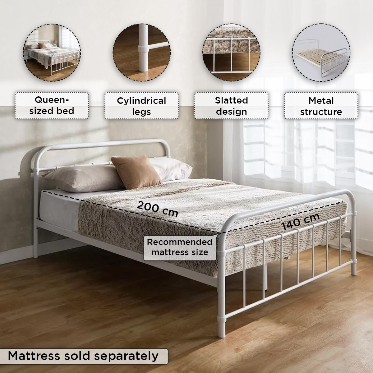سرير كوين معدني - كولتورب من موڤو - 150×200 سم-hbxbedroom-bedsandbedsets-beds-queen-image-4