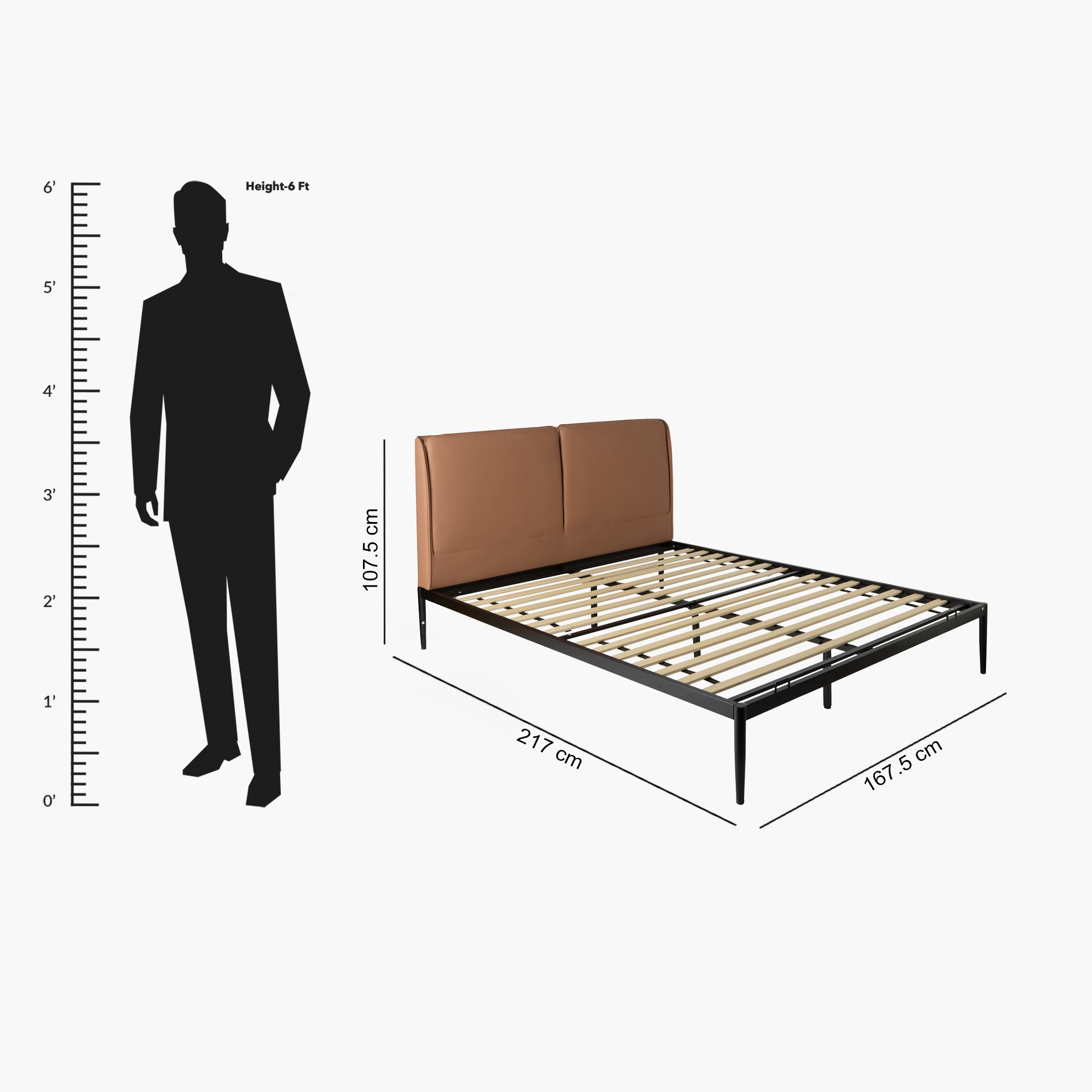 Movo Urban Napier Upholstered Metal Queen Bed - 160x200 cm-hbxbedroom-bedsandbedsets-beds-queen-image-10