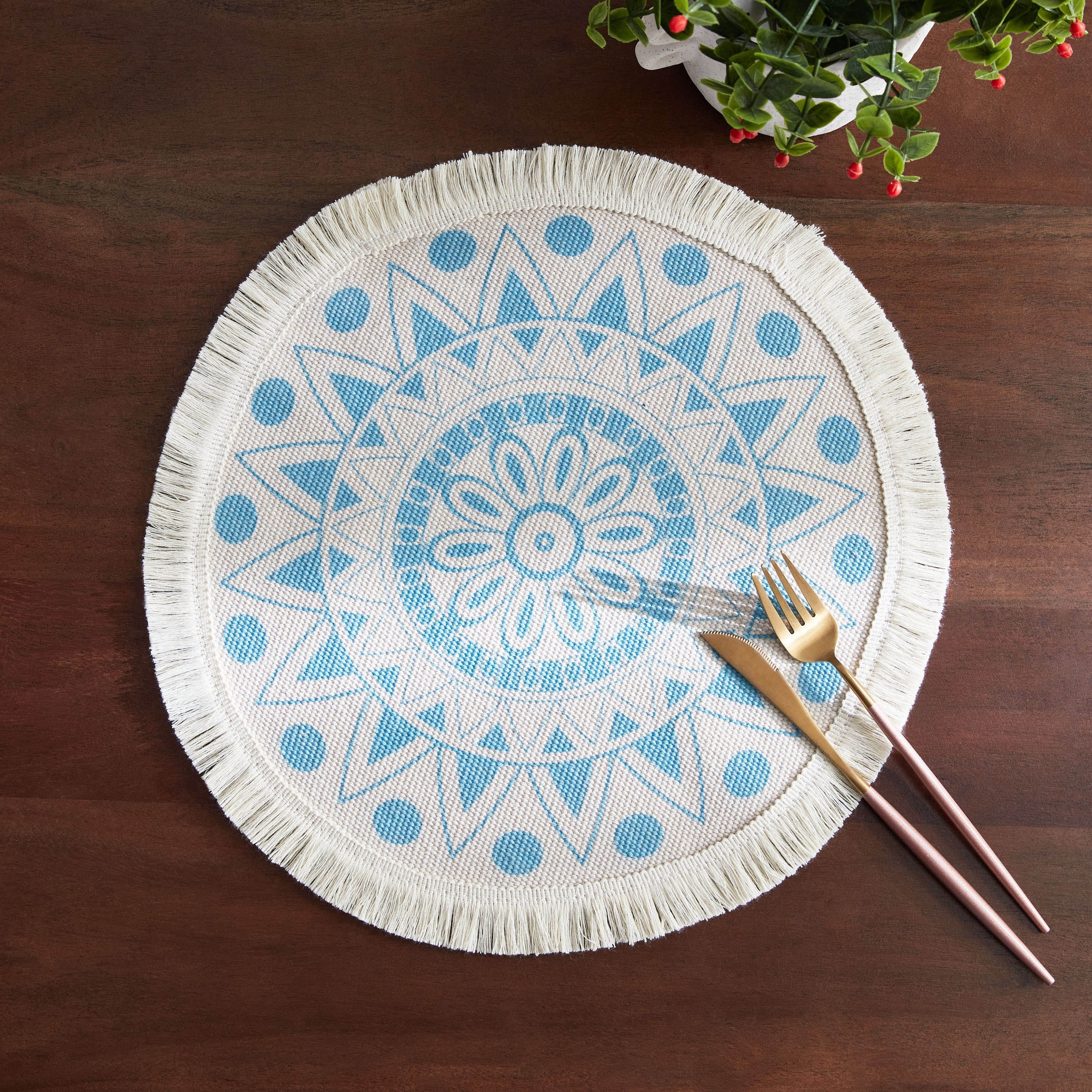 لبادة صحون من البوليستر والقطن بطبعات من جارجا - 38 سم-hbxdecorandfurnishings-homefurnishings-tablelinens-image-1