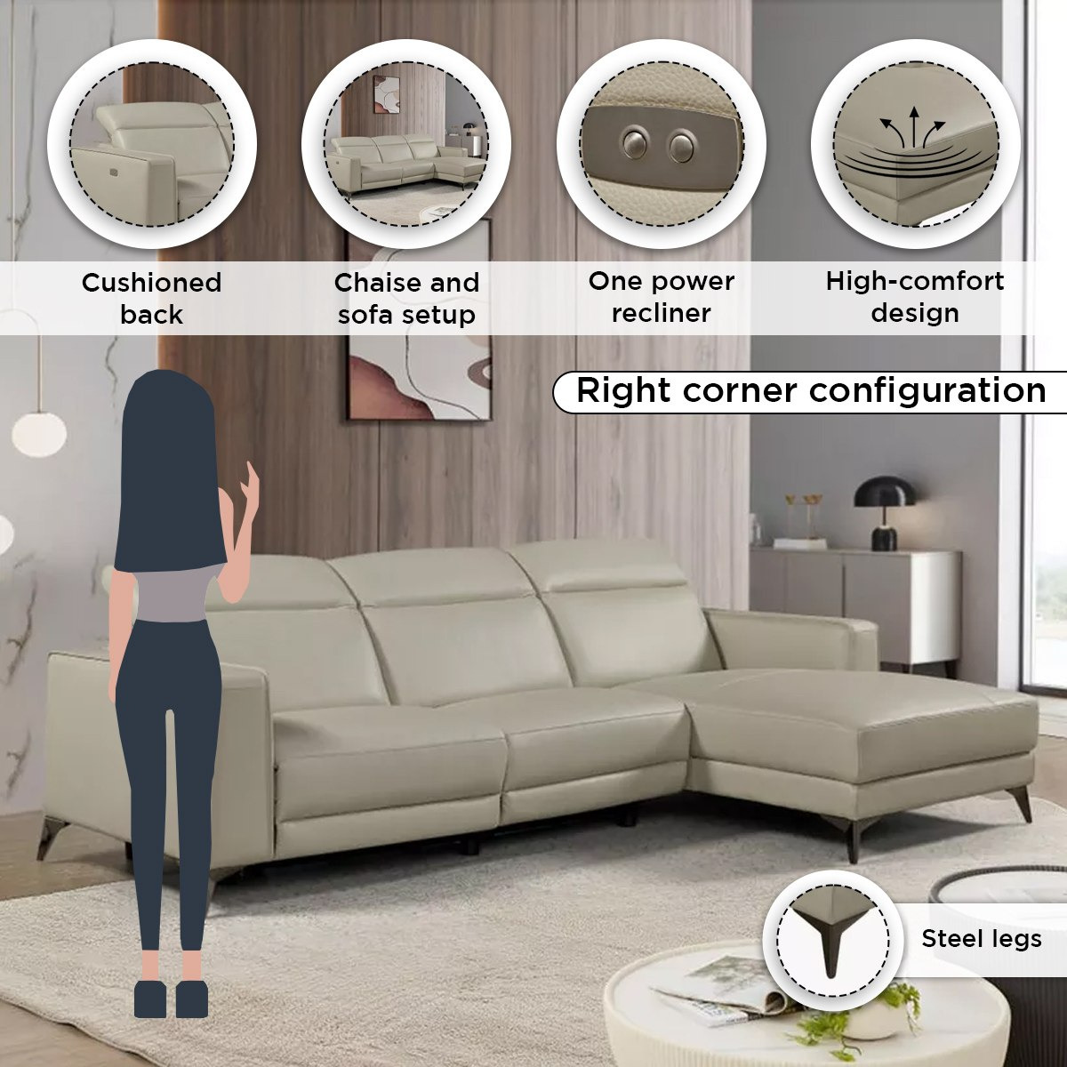 Tagus 4-Seater Half Leather Right Corner Sofa with 1 Power Recliner Seat-hbxlivingroom-sofasandarmchairs-cornersofas-image-4