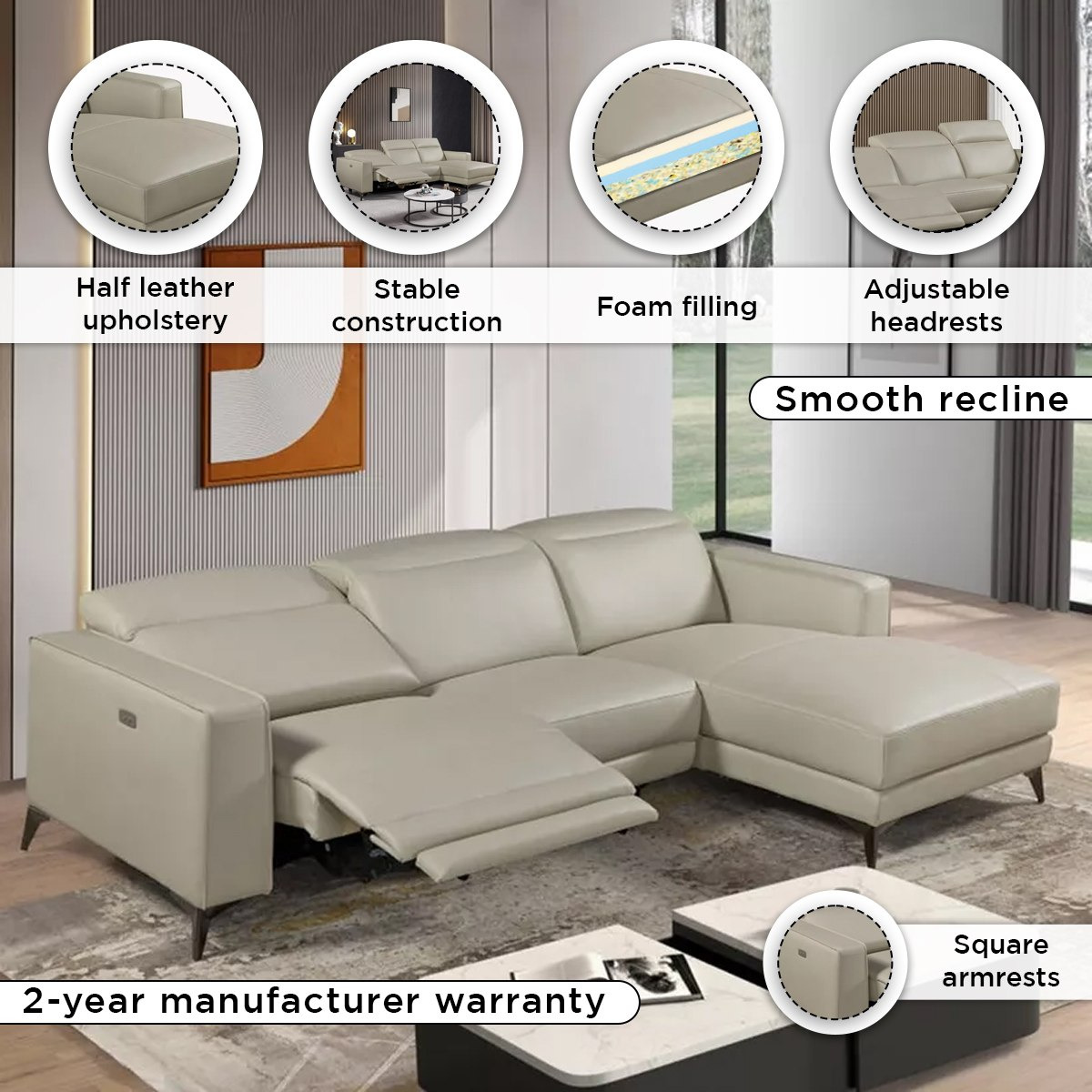 Tagus 4-Seater Half Leather Right Corner Sofa with 1 Power Recliner Seat-hbxlivingroom-sofasandarmchairs-cornersofas-image-5