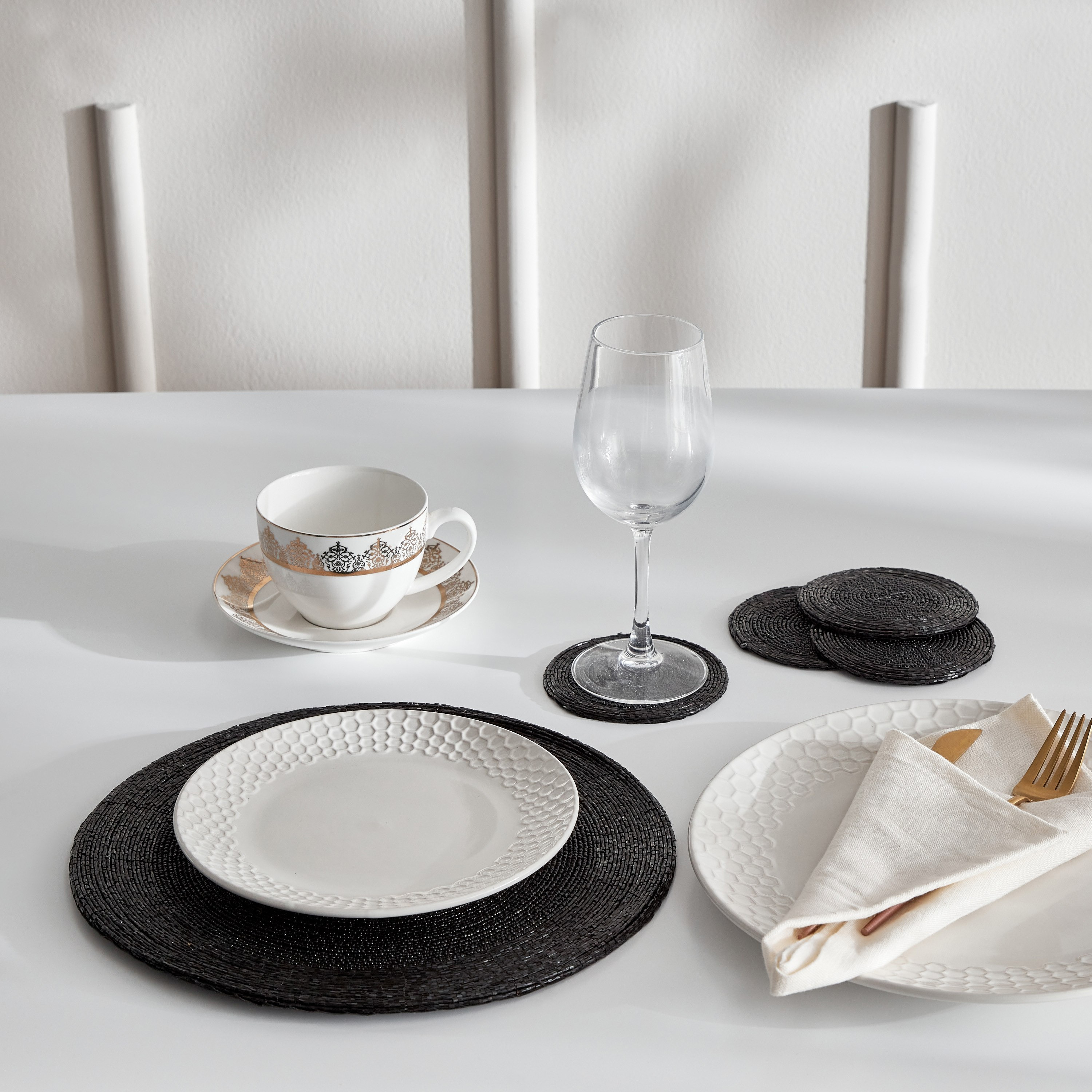 Blaze 4-Piece Beaded Coaster Set - 10 cm-hbxdecorandfurnishings-homefurnishings-tablelinens-image-4
