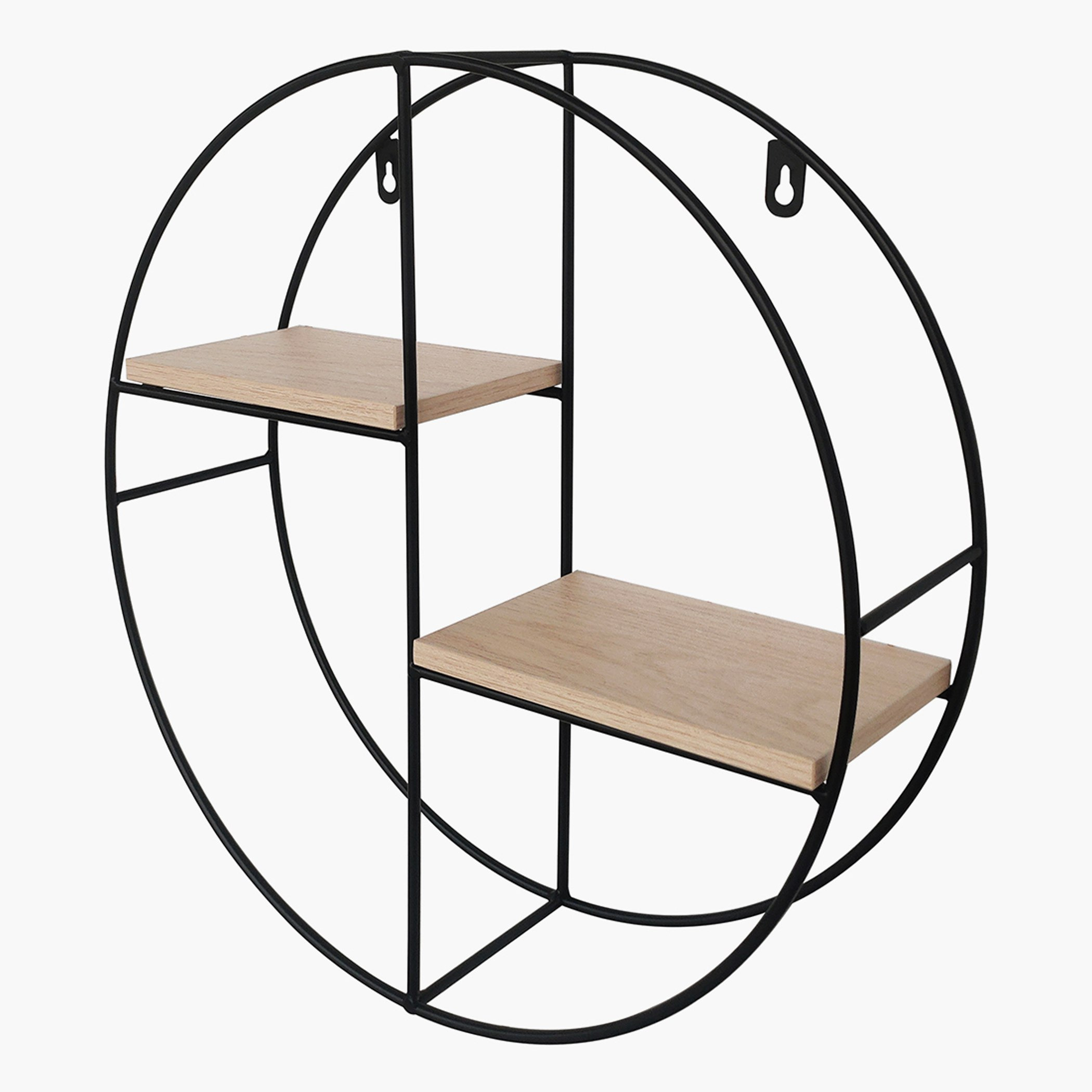 Urban Circle 2-Tier Metal Shelf - 36.5x10x36.5 cm-hbxfurniture-mediaunitsandstorage-wallshelves-image-2