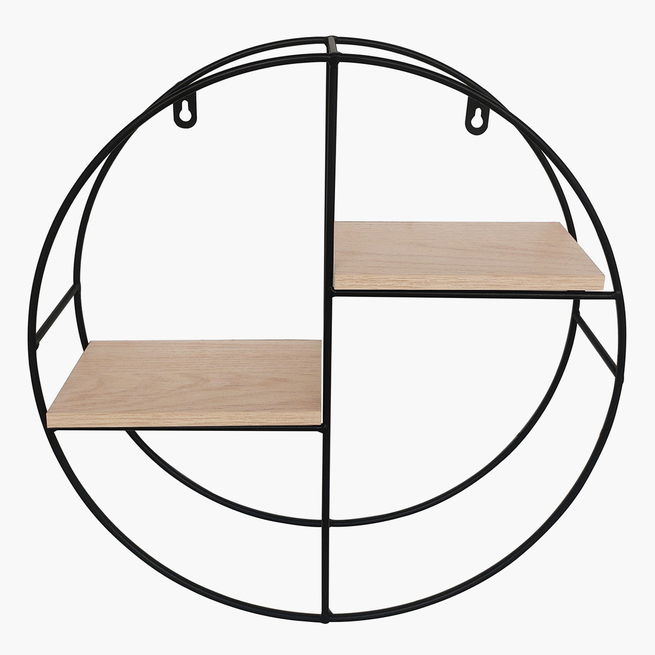 Urban Circle 2-Tier Metal Shelf - 36.5x10x36.5 cm-hbxfurniture-mediaunitsandstorage-wallshelves-image-3