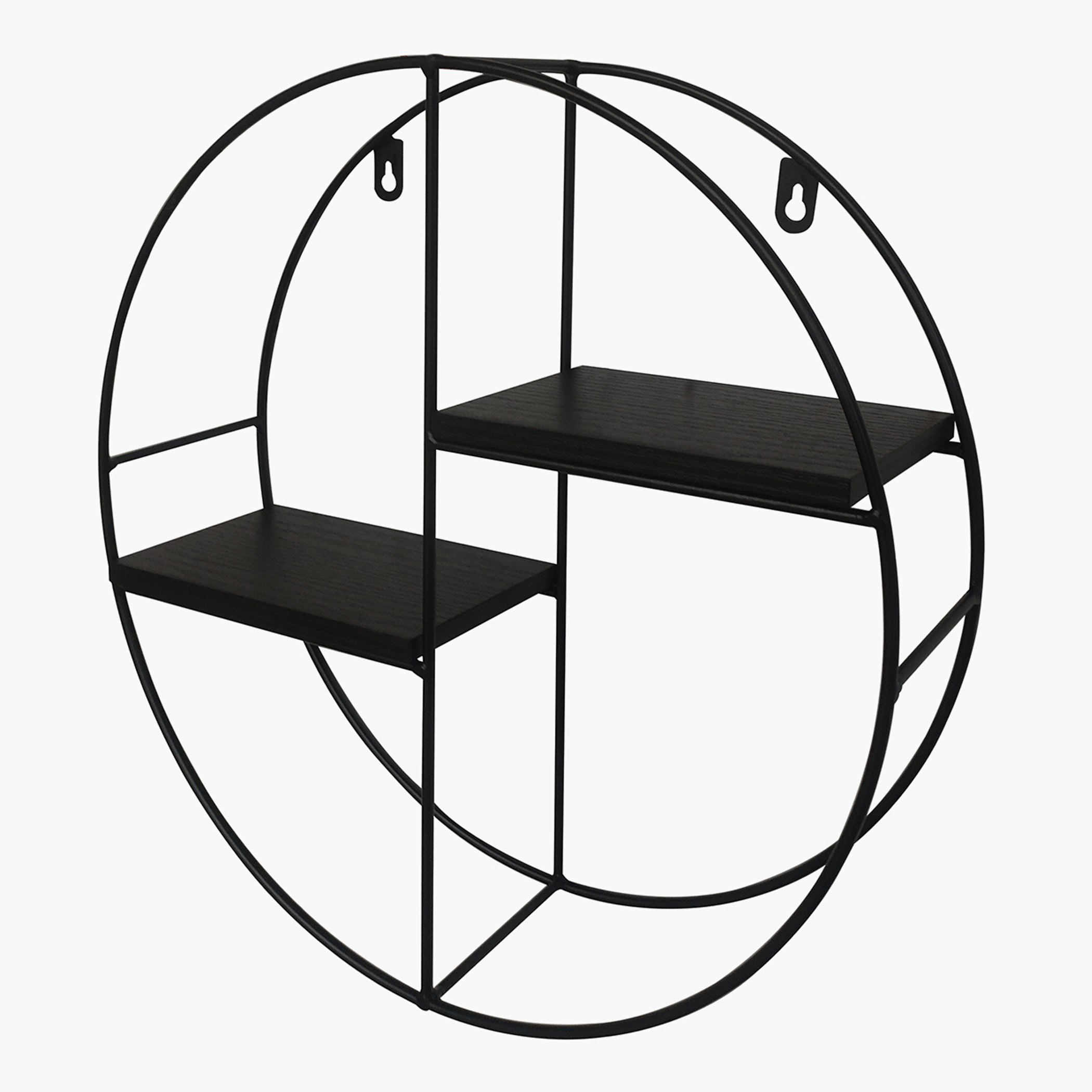Urban Circle 2-Tier Metal Shelf - 36.5x10x36.5 cm-hbxfurniture-mediaunitsandstorage-wallshelves-image-2