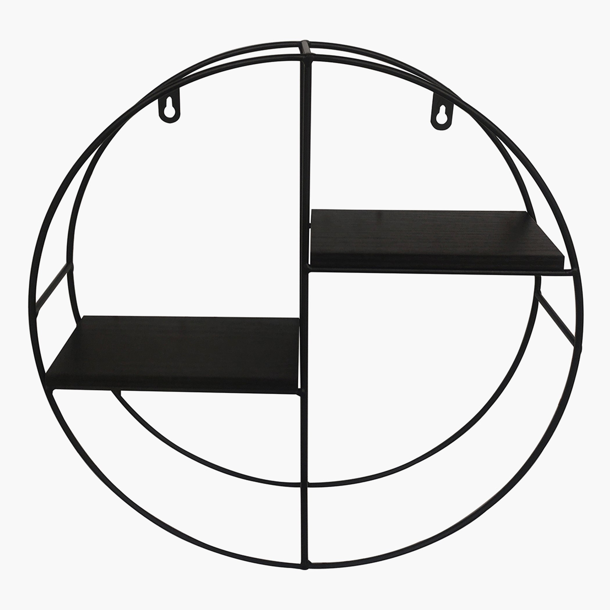 Urban Circle 2-Tier Metal Shelf - 36.5x10x36.5 cm-hbxfurniture-mediaunitsandstorage-wallshelves-image-3