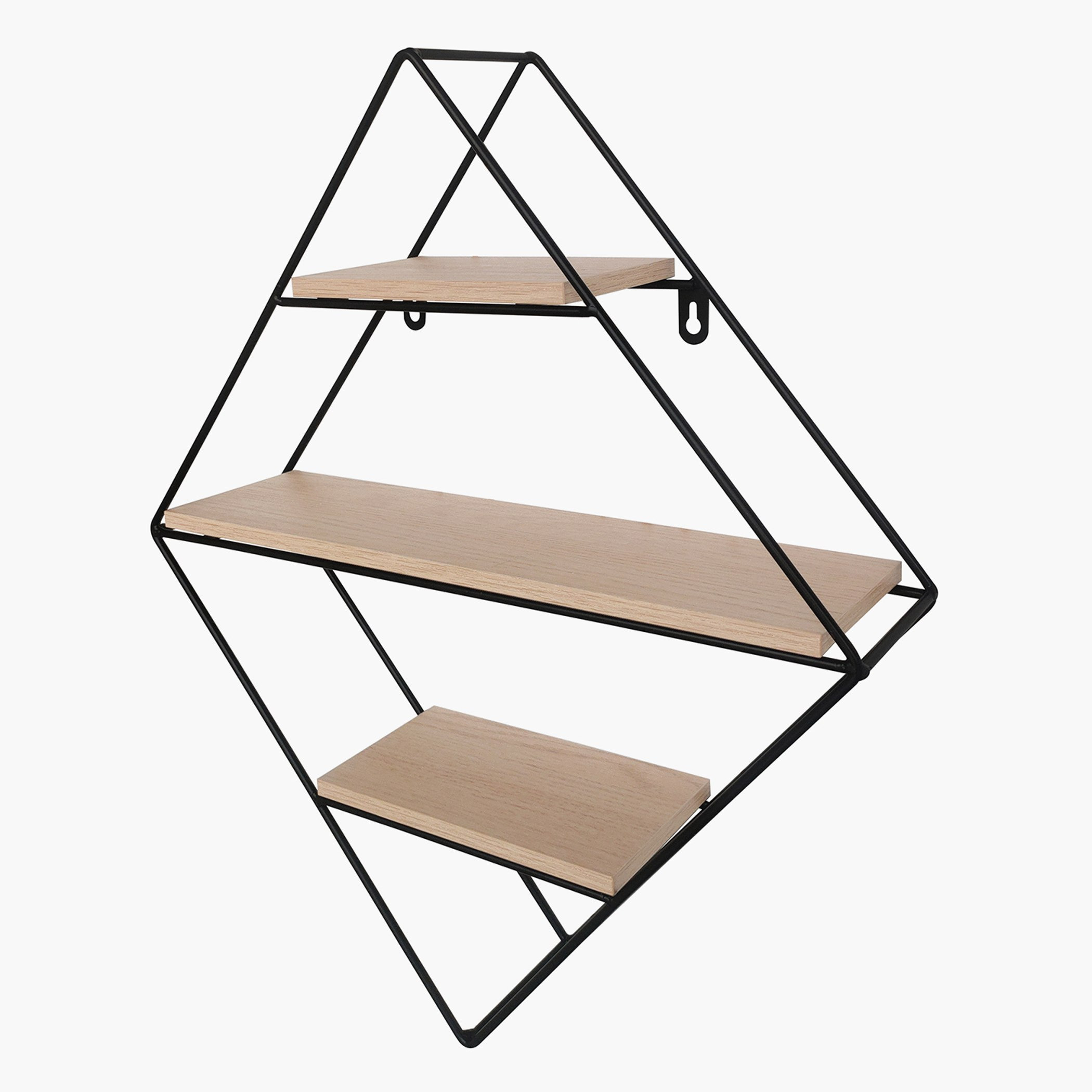 Urban Diamond 3-Tier Metal Shelf - 41.5x11x50 cm-hbxfurniture-mediaunitsandstorage-wallshelves-image-2