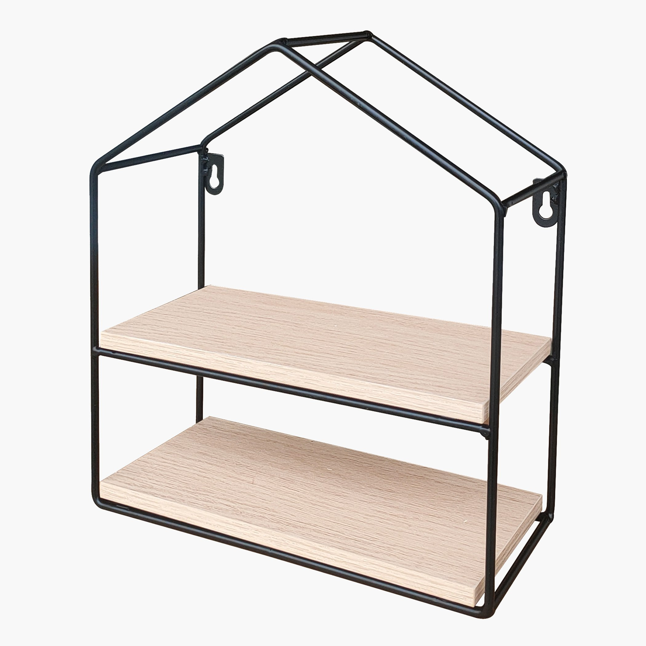Urban Pentagon 2-Tier Metal Shelf - 26x11x28.5 cm-hbxfurniture-mediaunitsandstorage-wallshelves-image-2