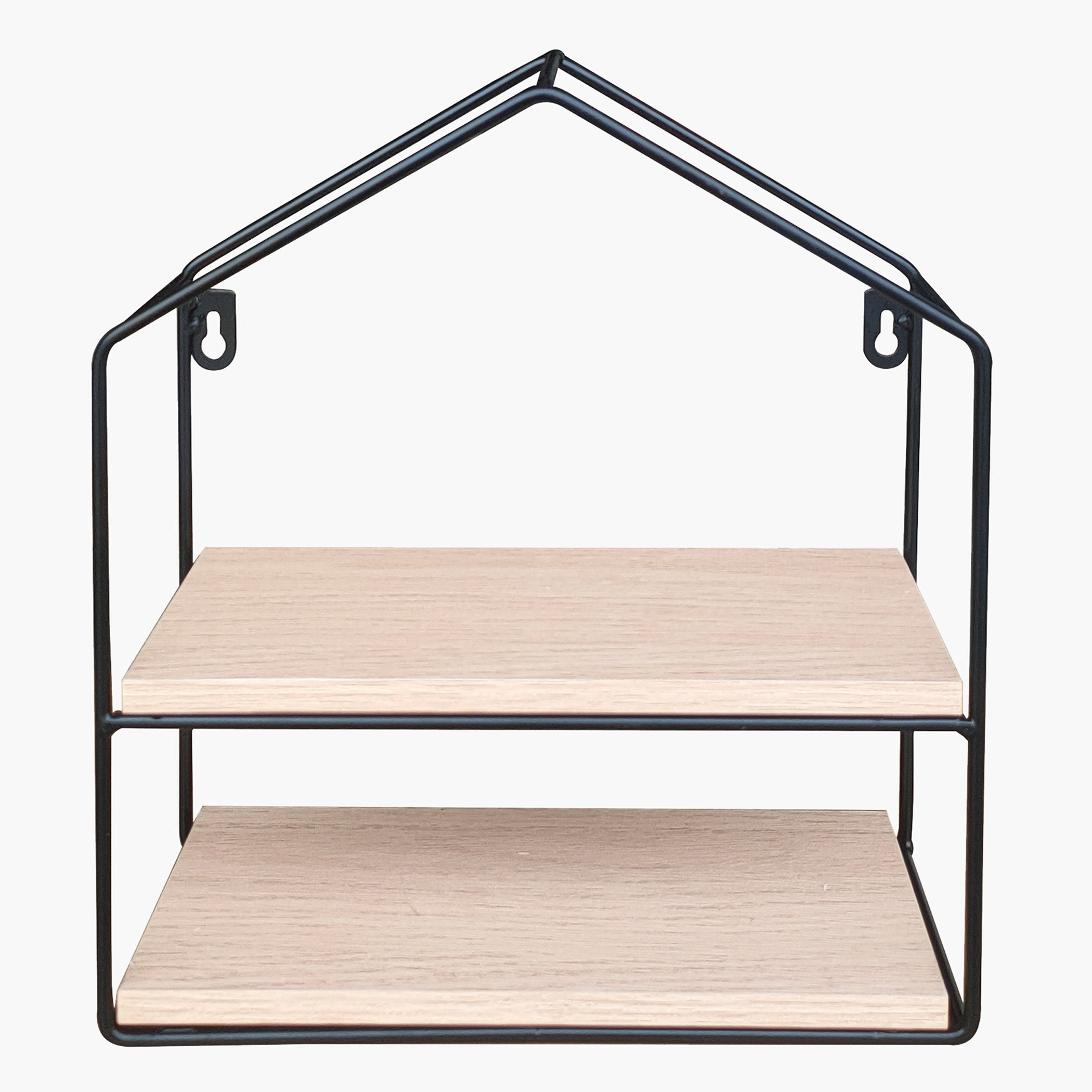 Urban Pentagon 2-Tier Metal Shelf - 26x11x28.5 cm-hbxfurniture-mediaunitsandstorage-wallshelves-image-3
