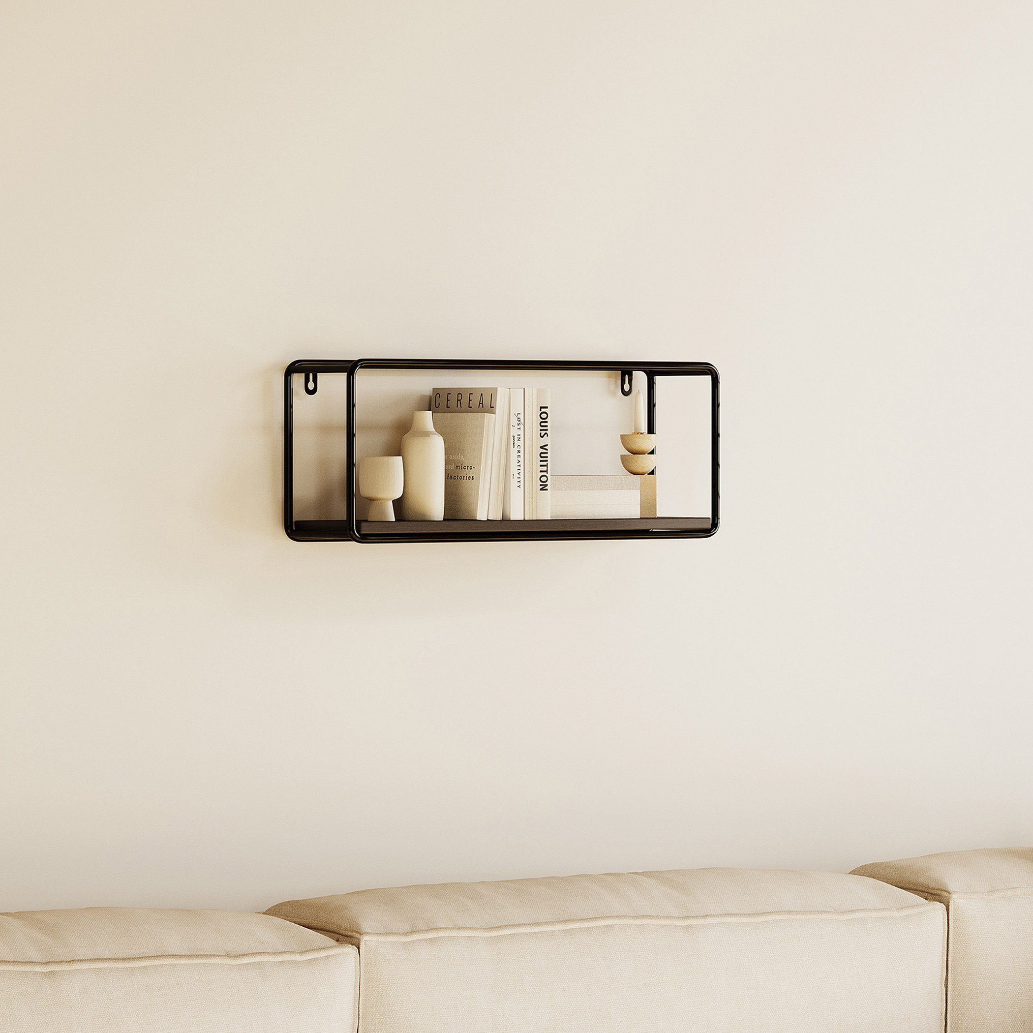 رف معدني مستطيل طابق واحد من إيربان - 40x10x15 سم-hbxfurniture-mediaunitsandstorage-wallshelves-image-1