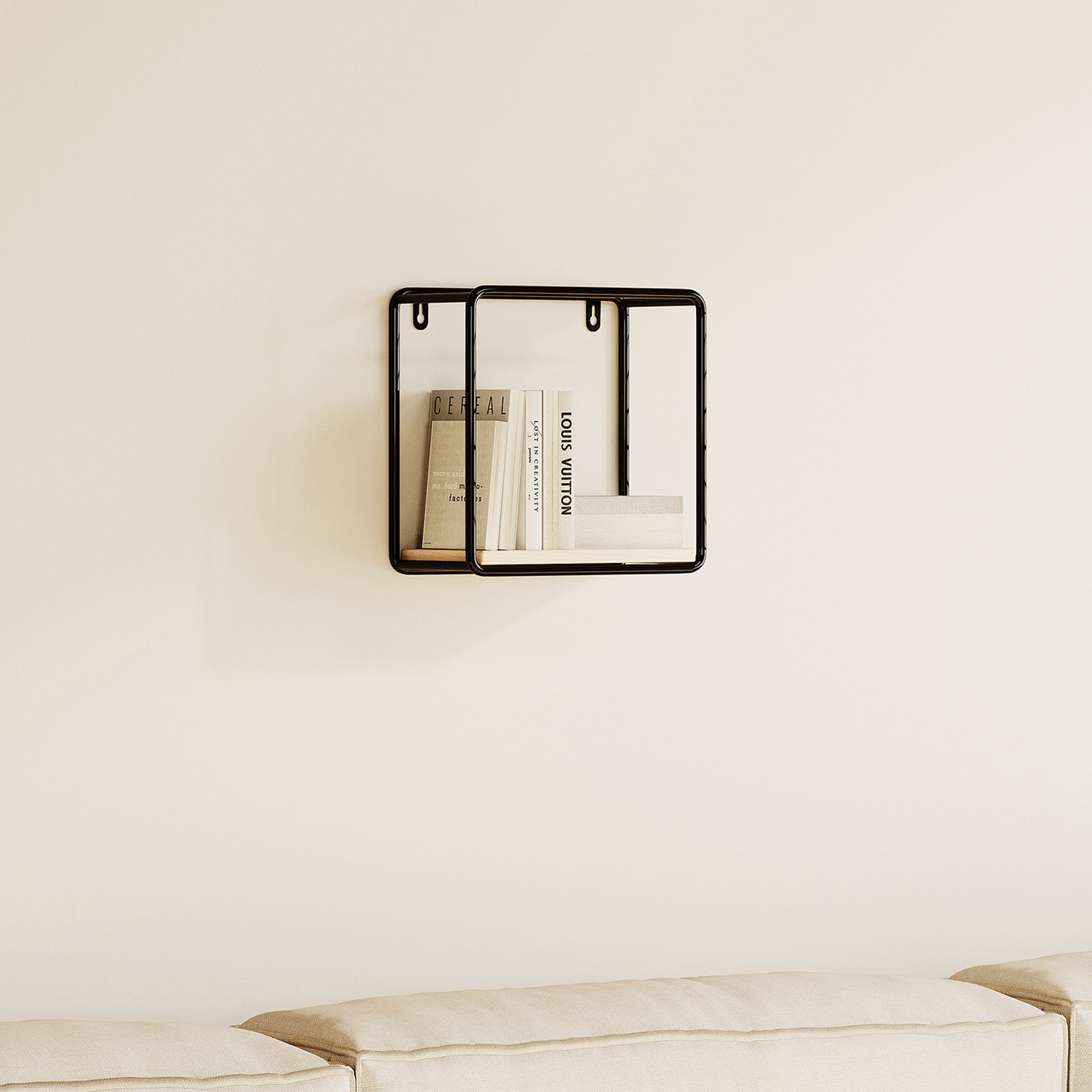 Urban Square 1-Tier Metal Shelf - 20x10x20 cm-hbxfurniture-mediaunitsandstorage-wallshelves-image-1