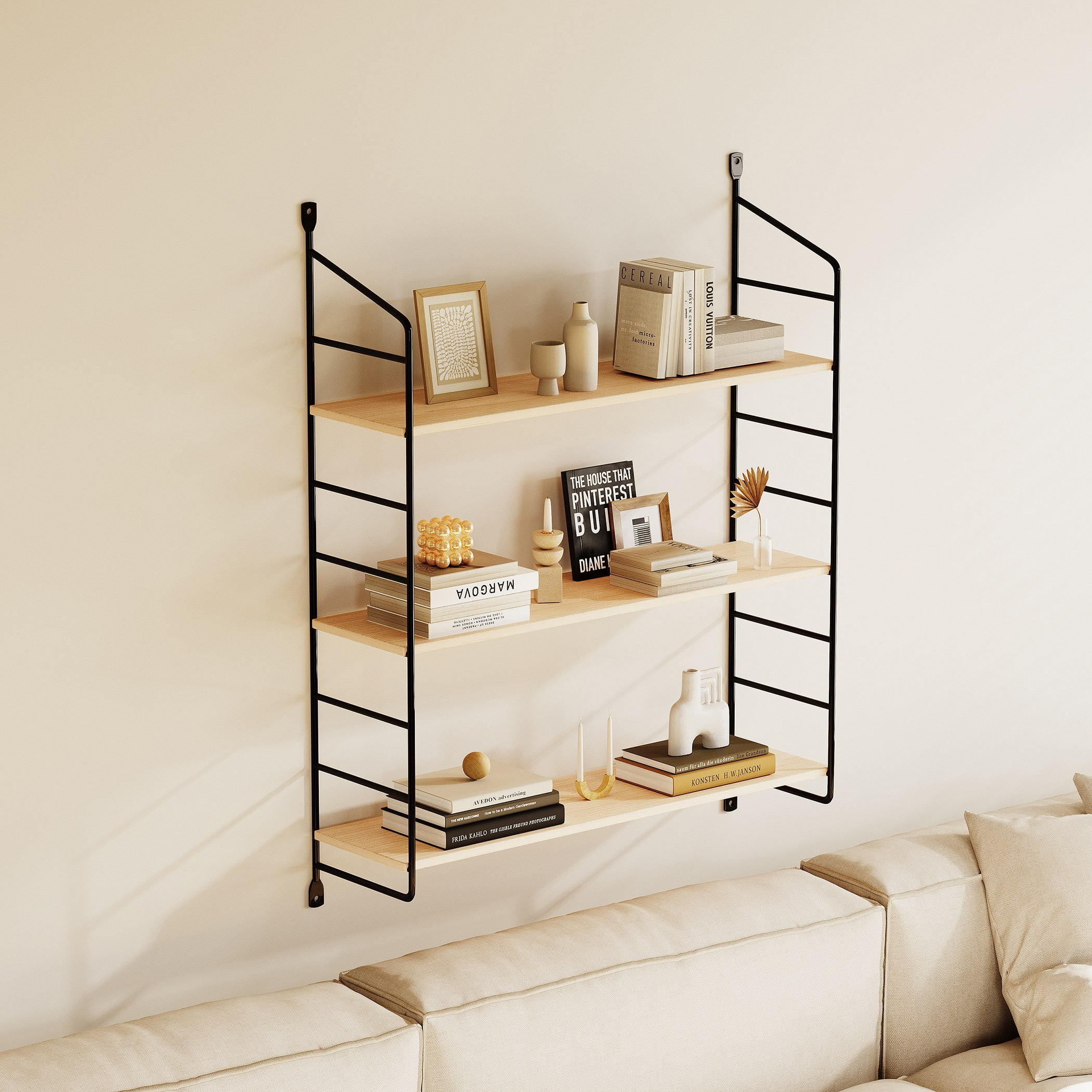 رف معدني 3 طبقات من إيربان - 60x17x70 سم-hbxfurniture-mediaunitsandstorage-wallshelves-image-1