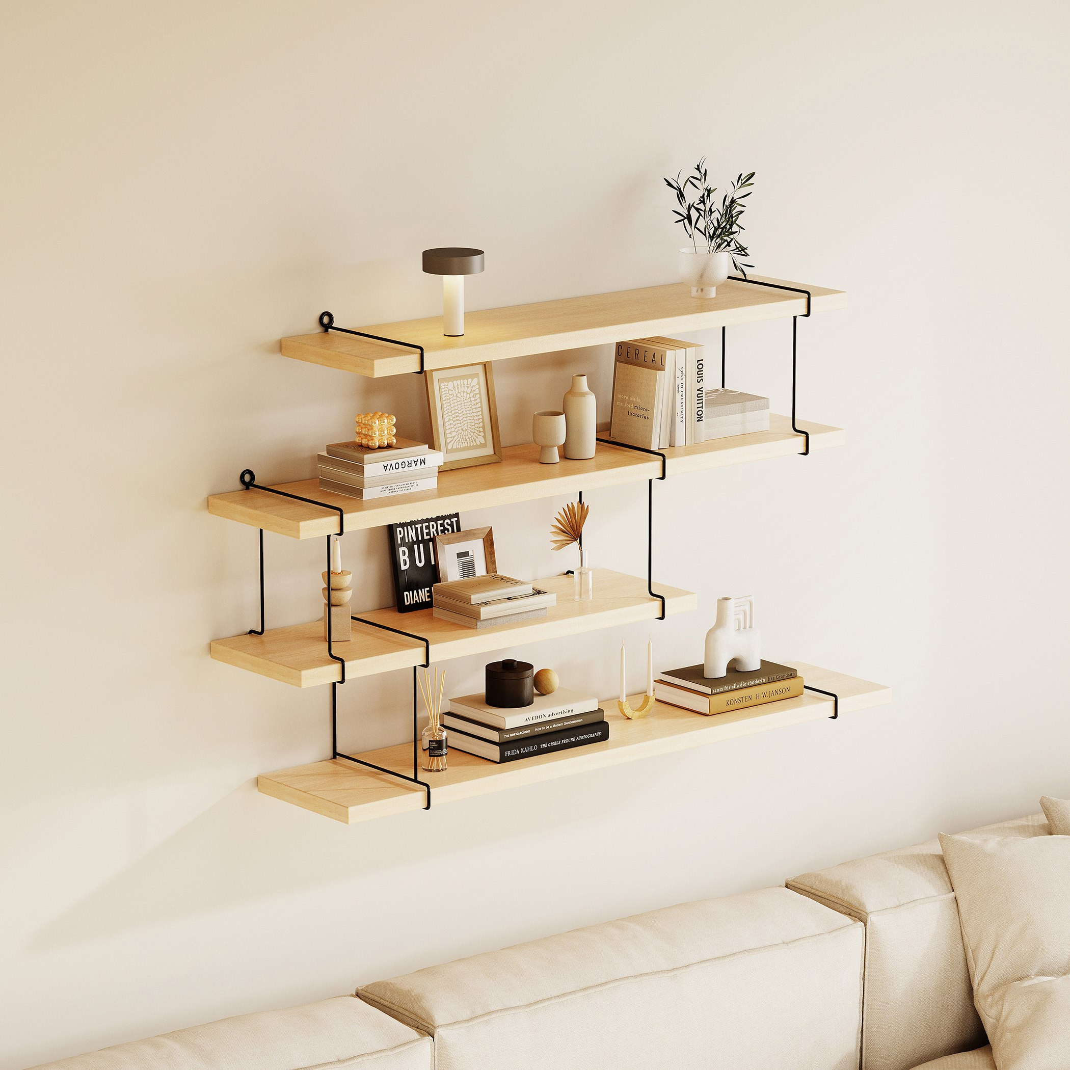 Urban 4-Tier Metal Shelf - 80x17x47 cm-hbxfurniture-mediaunitsandstorage-wallshelves-image-1