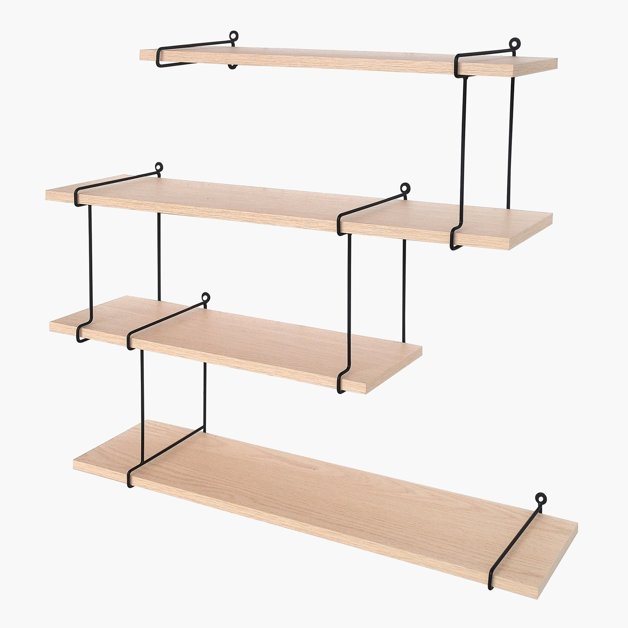 Urban 4-Tier Metal Shelf - 80x17x47 cm-hbxfurniture-mediaunitsandstorage-wallshelves-image-2