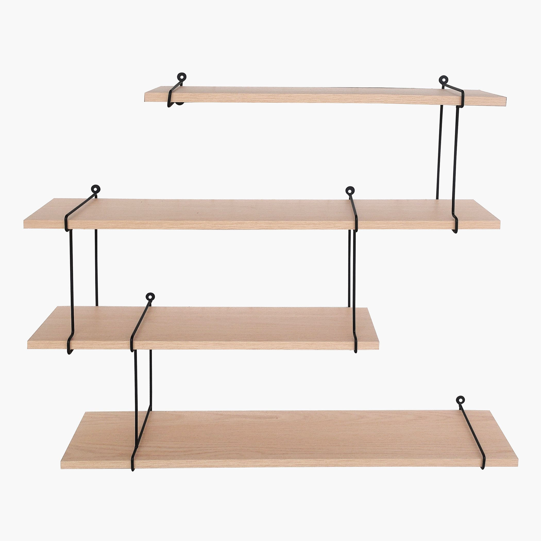 Urban 4-Tier Metal Shelf - 80x17x47 cm-hbxfurniture-mediaunitsandstorage-wallshelves-image-3