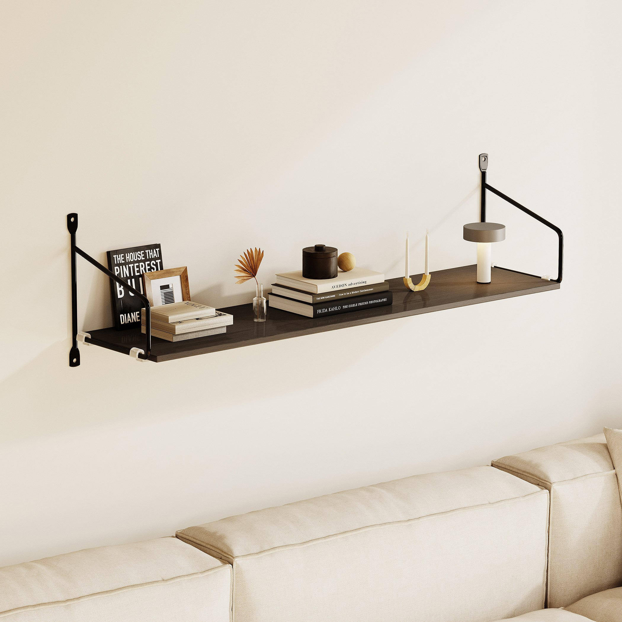 Monty Large 1-Tier Metal Shelf - 80x20x17 cm-hbxfurniture-mediaunitsandstorage-wallshelves-image-1