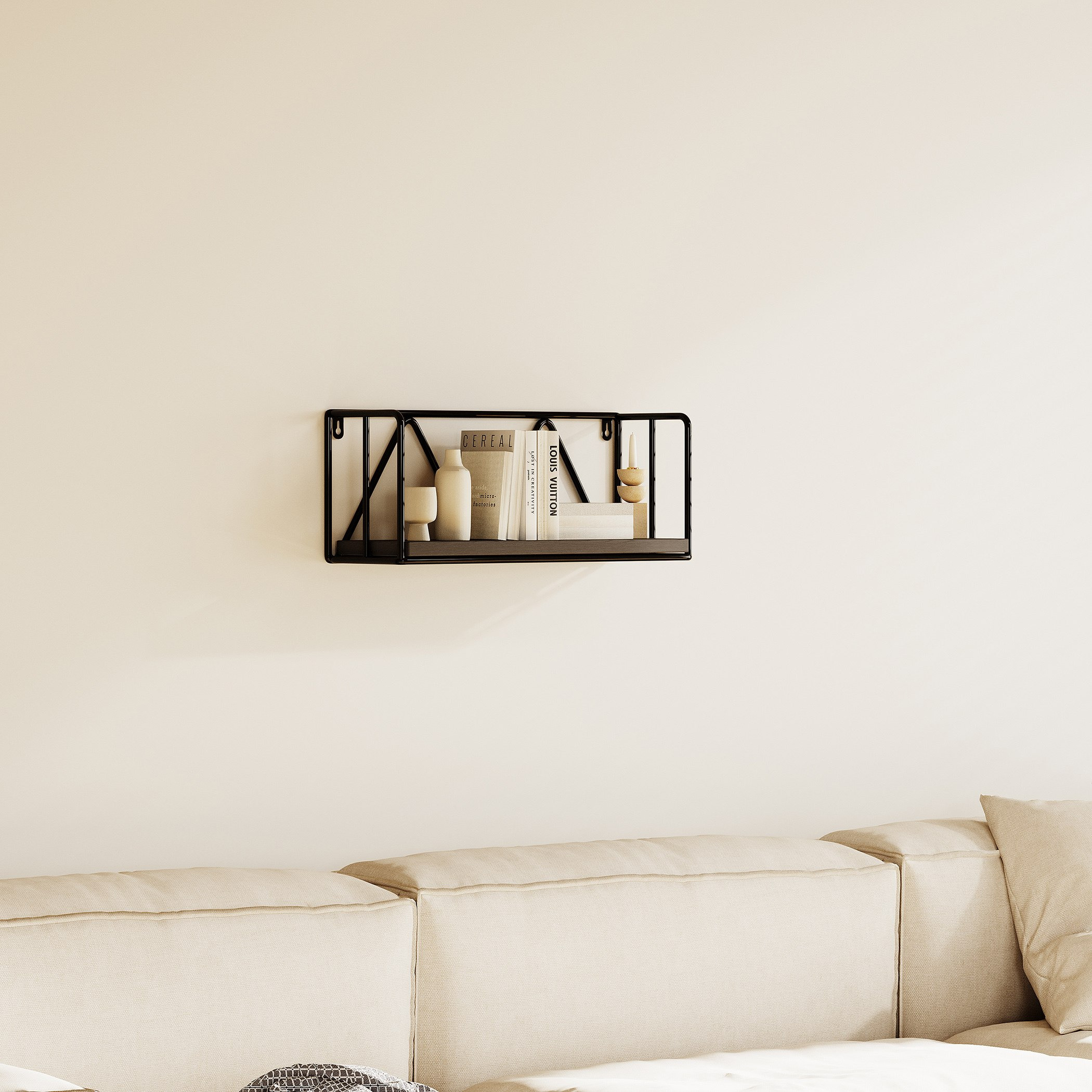 Monty 1-Tier Metal Shelf - 40x13x14 cm-hbxfurniture-mediaunitsandstorage-wallshelves-image-1