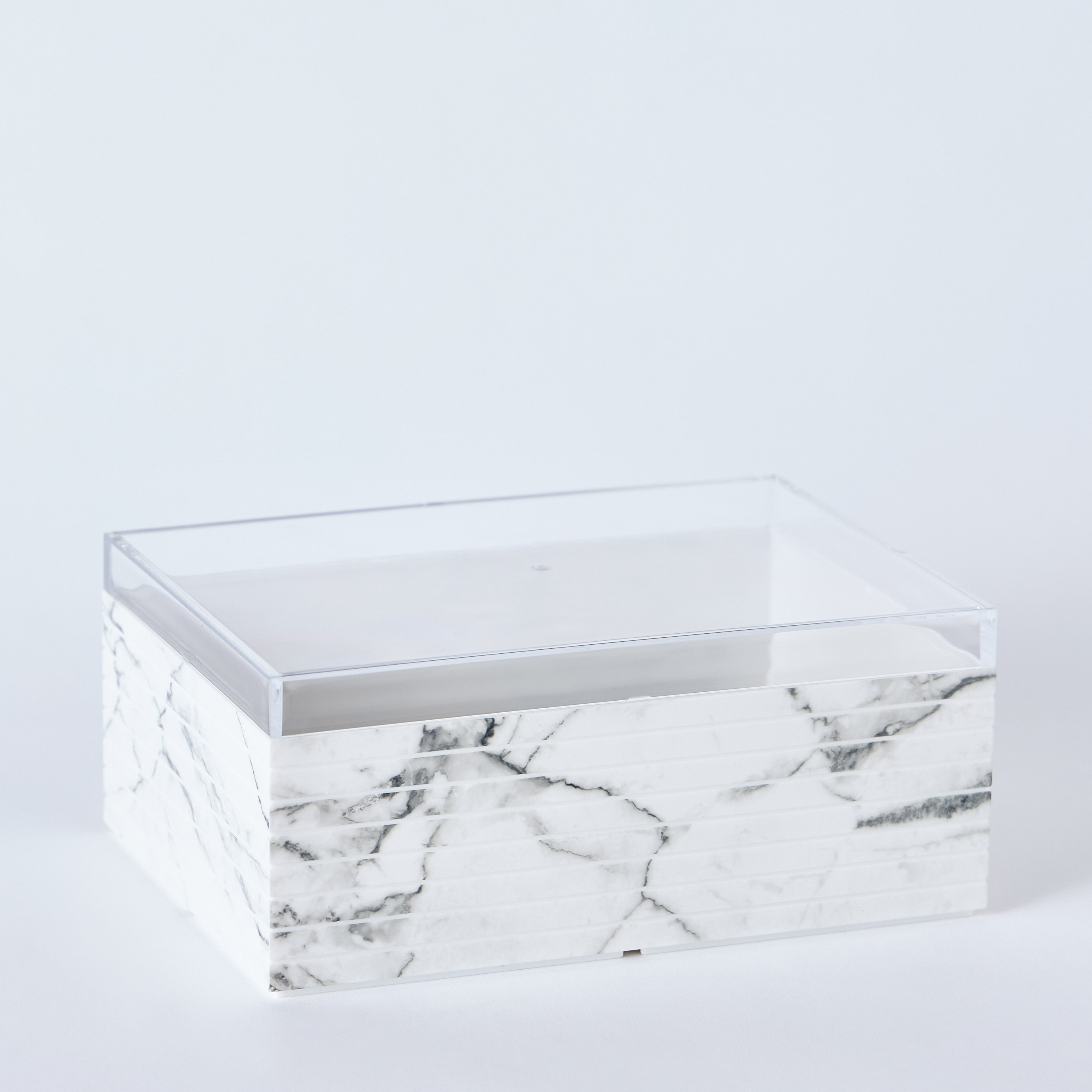 حامل مجوهرات رخامي صغير قابل للتكديس ببطانة لبّاد وغطاء- 22x16x9.8 سم-hbxbedroom-bedroomaccessories-jewelleryboxesandholders-image-6