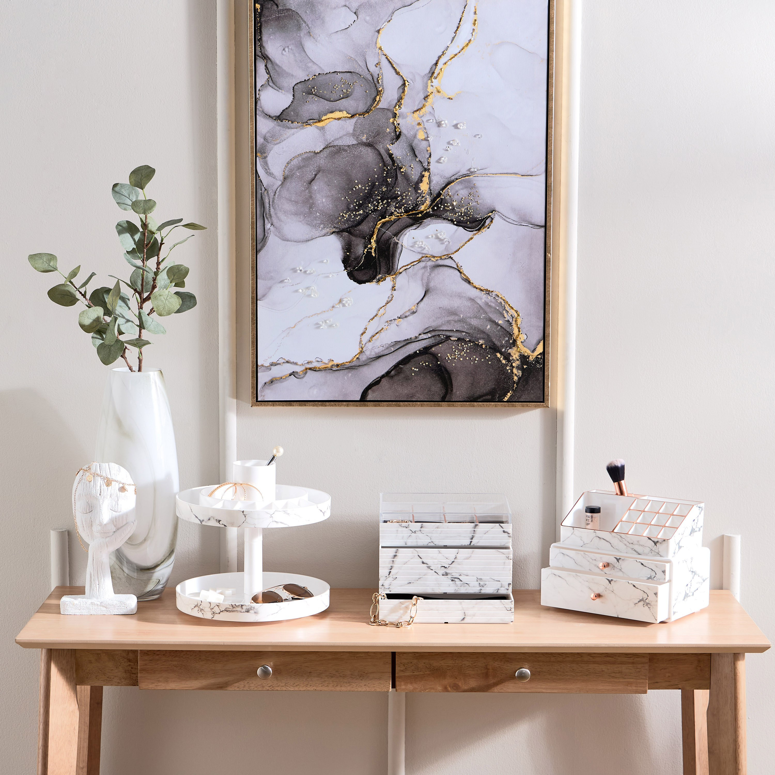 صندوق رخامي صغير بطابقين وأدراج - 23.9x15x11 سم-hbxbedroom-bedroomaccessories-bedroomstorage-image-5