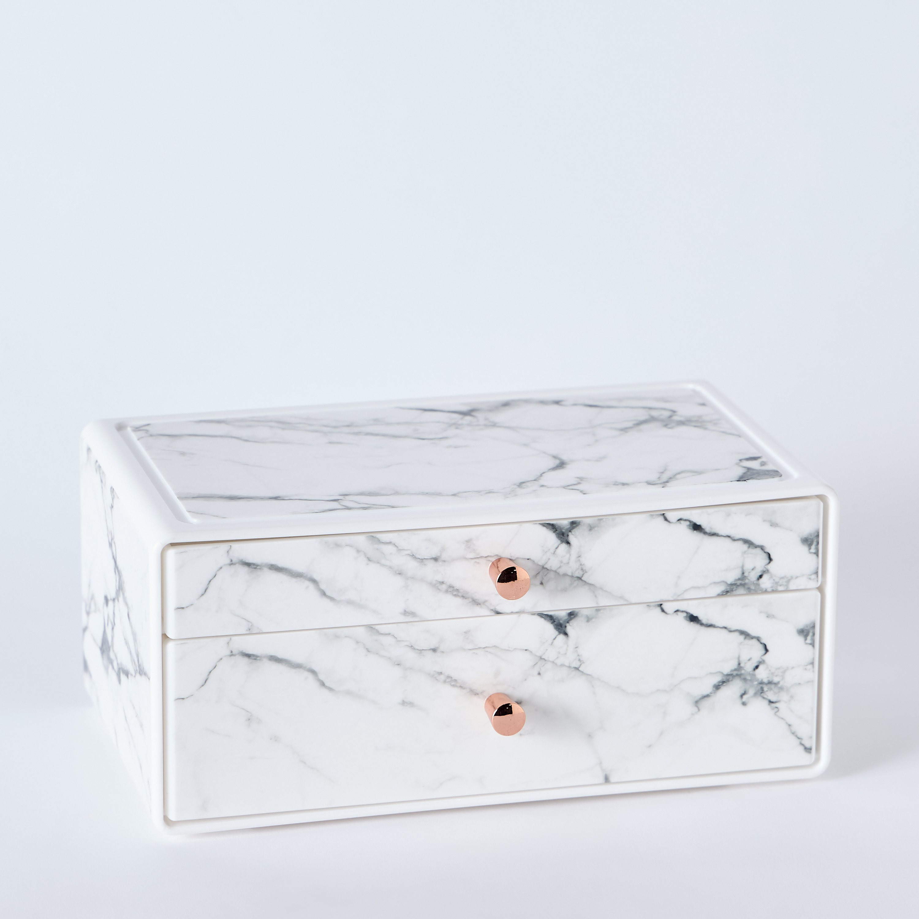 صندوق رخامي صغير بطابقين وأدراج - 23.9x15x11 سم-hbxbedroom-bedroomaccessories-bedroomstorage-image-6