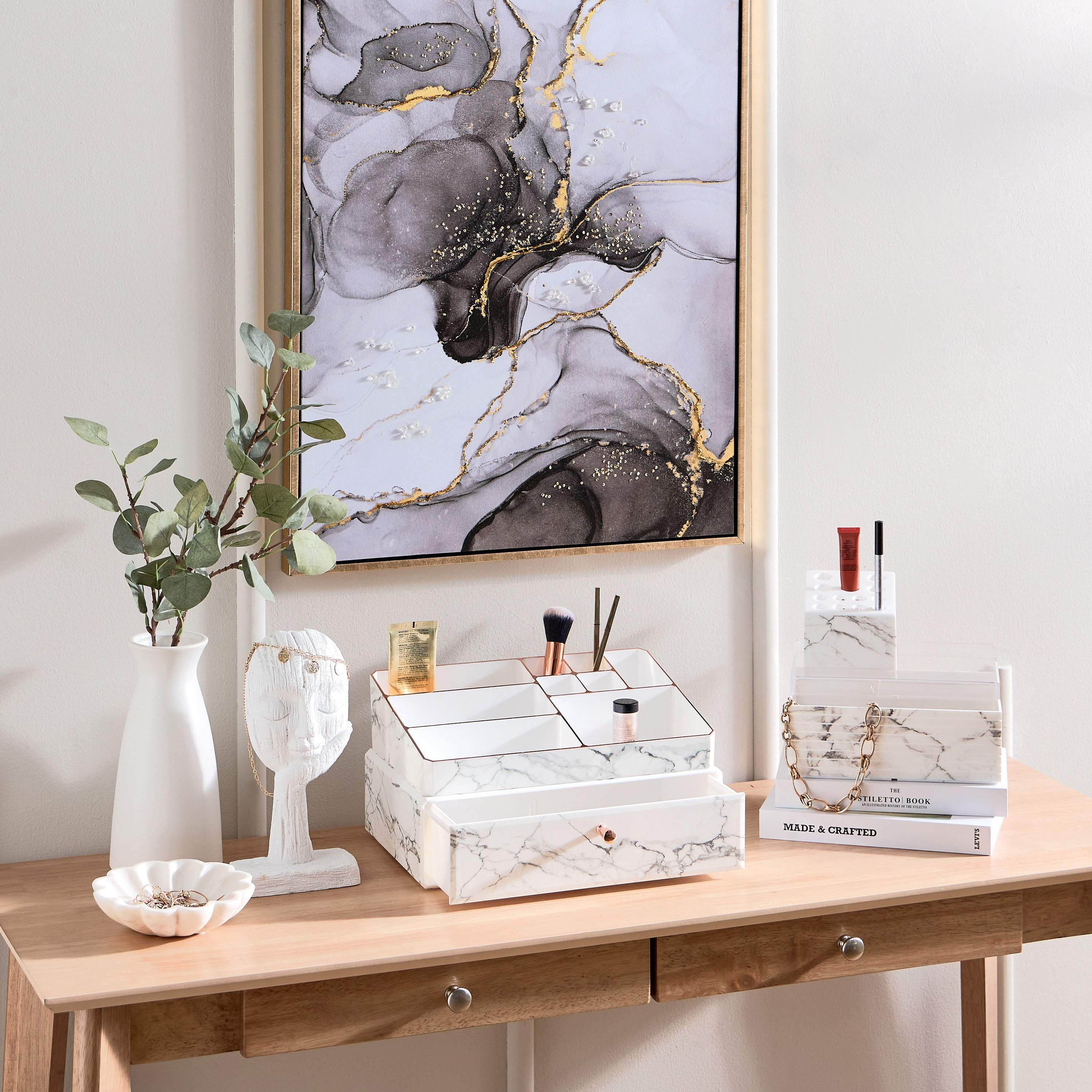 صندوق تخزين رخامي كبير بمقبض معدني - 32.6x22.5x9.3 سم-hbxbedroom-bedroomaccessories-bedroomstorage-image-5