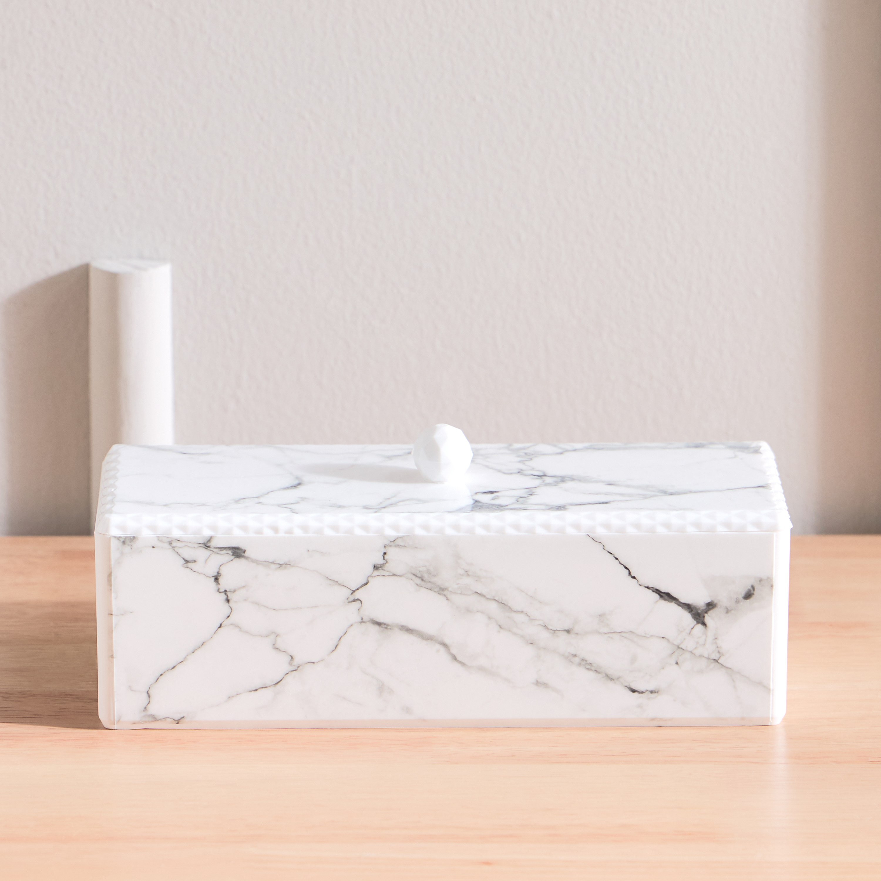 صندوق مستحضرات تجميل رخامي - 23.3x9.5x9.3 سم-hbxbedroom-bedroomaccessories-jewelleryboxesandholders-image-2