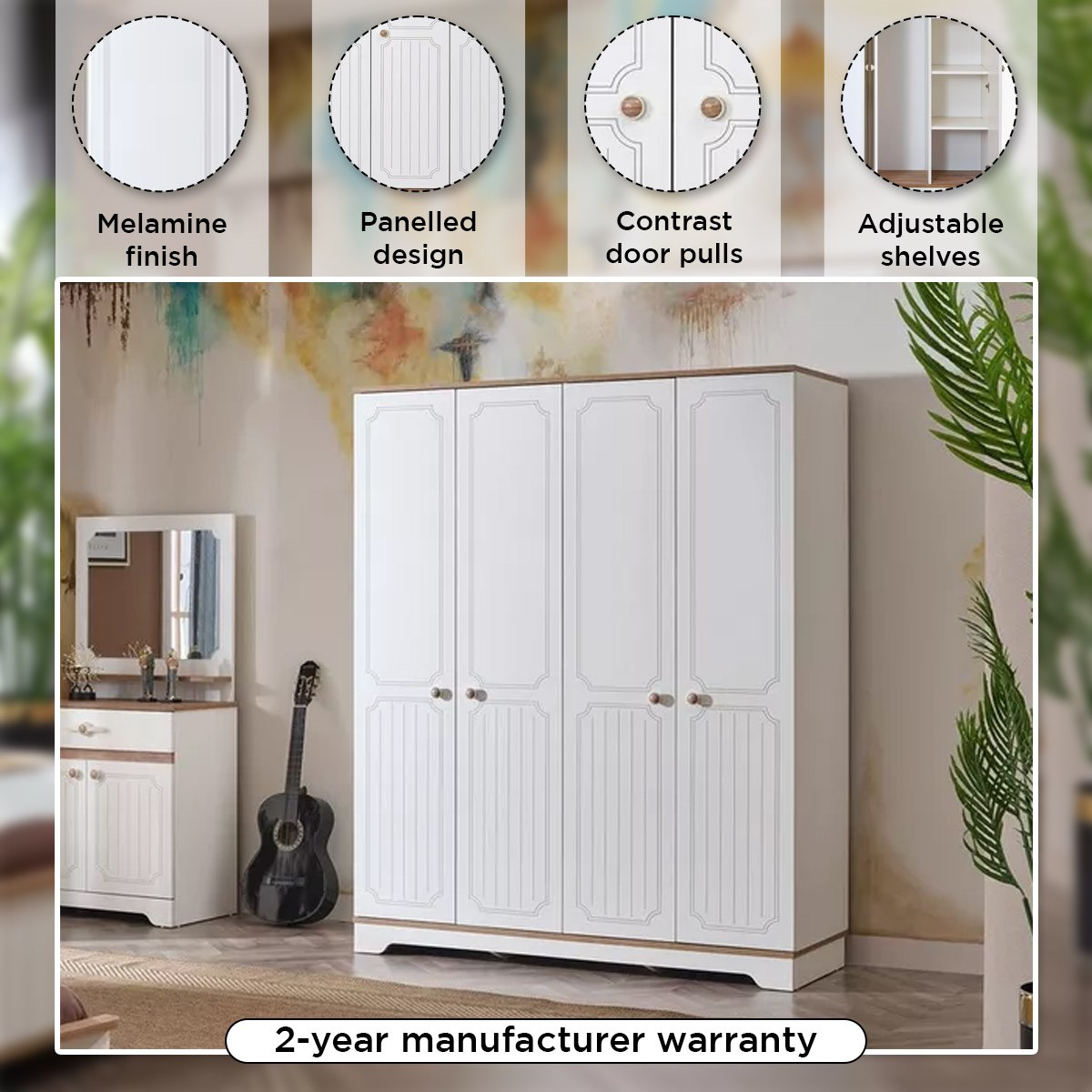 خزانة ملابس 4 أبواب من ليسترو-hbxfurniture-wardrobes-image-5