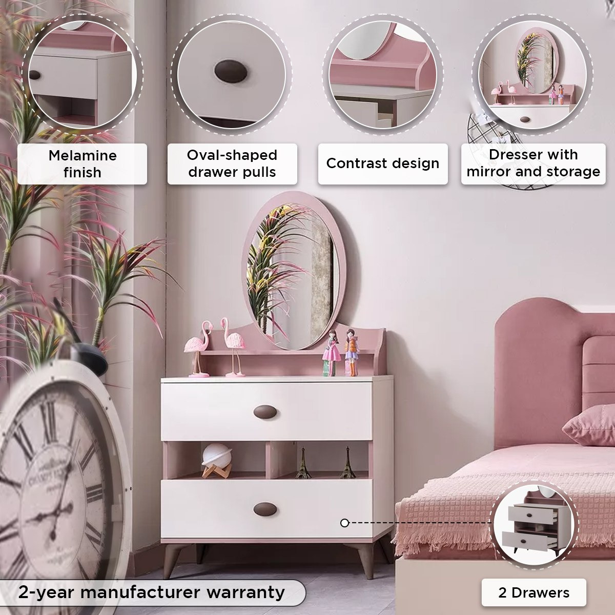 Maybelle 2-Drawer Dresser with Mirror and Open Shelves-hbxfurniture-kidsroom-kidsdressersandmirrors-image-5