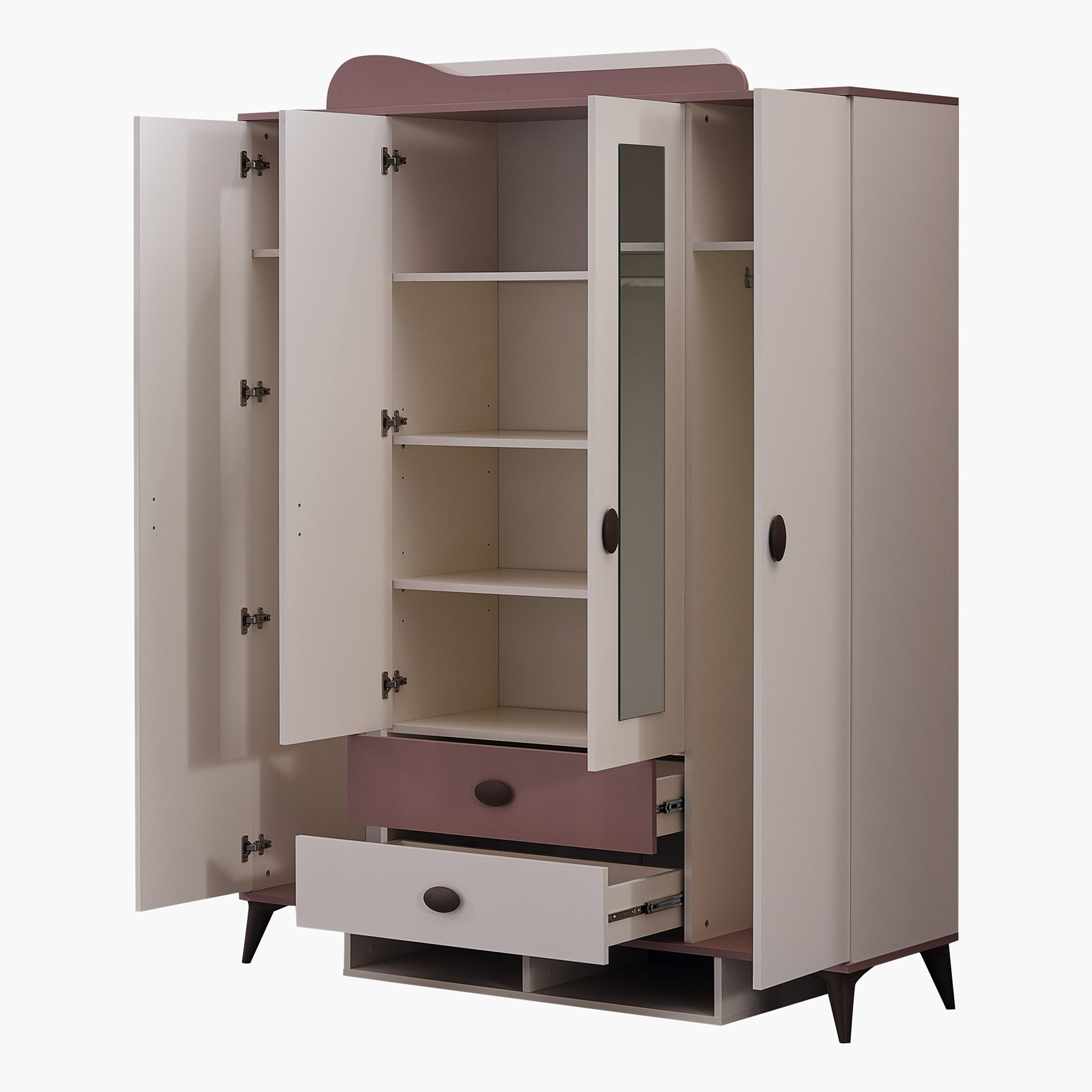 Maybelle 4-Door Wardrobe with 2 Drawers and 2 Mirrors-hbxfurniture-wardrobes-image-10