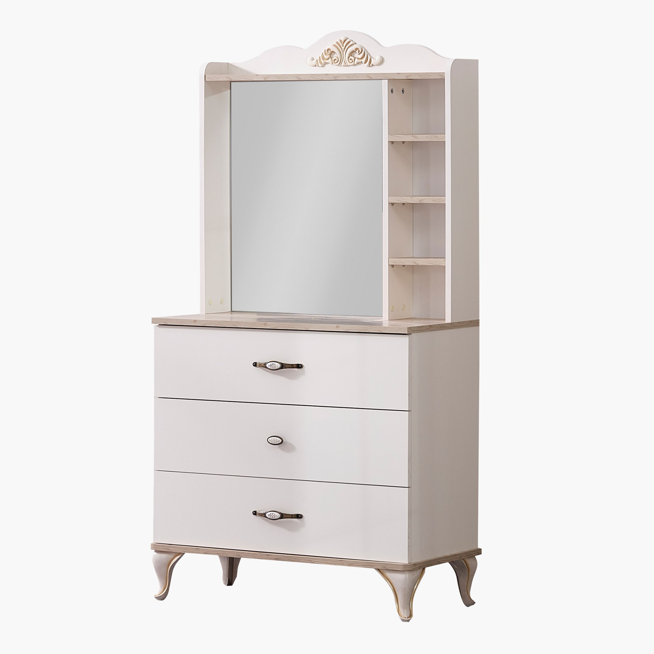 Meadow 3-Drawer Dresser With Mirror Storage and Shelves-hbxfurniture-kidsroom-kidsdressersandmirrors-image-4